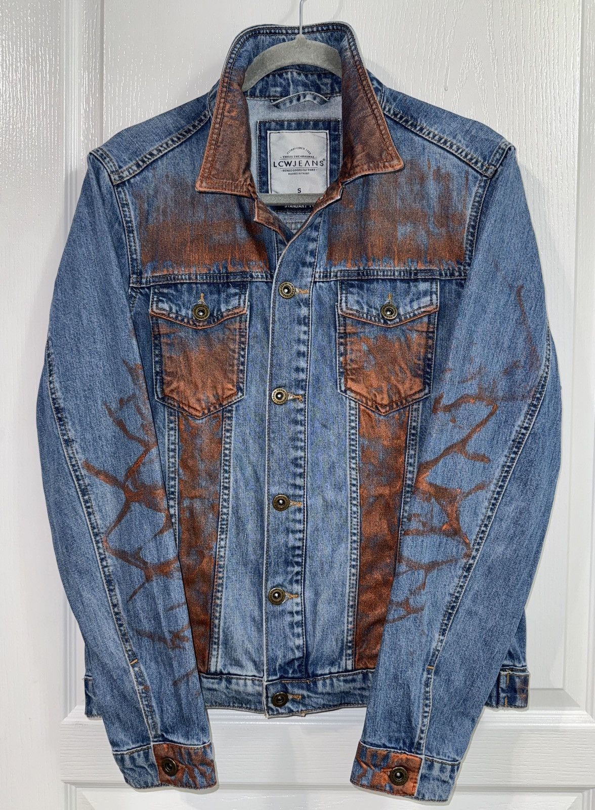 Other Handmade Copper Rust Distressed Denim Jacket Size US S / EU 44-46 / 1 - 3 Thumbnail