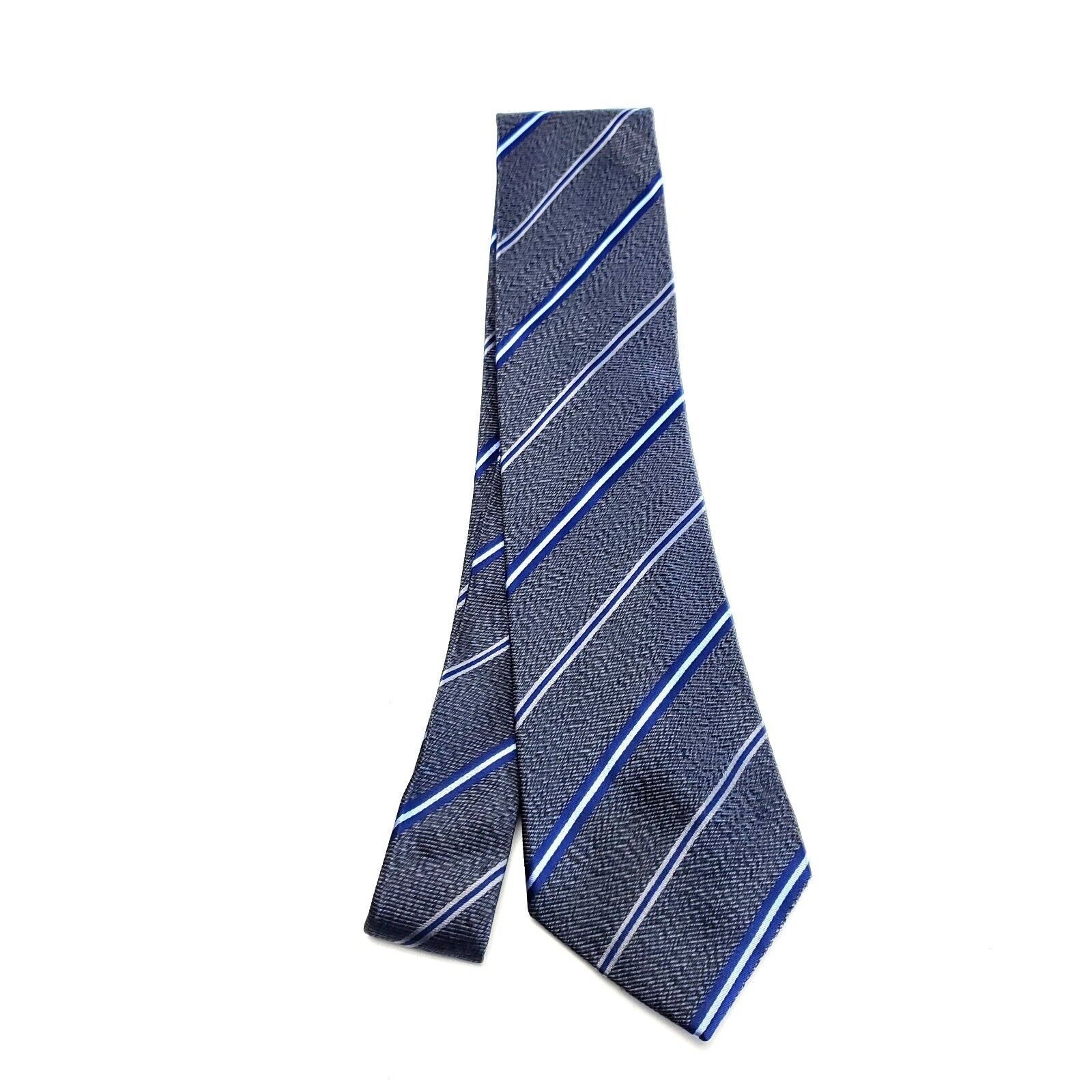 Bcbgmaxazria BCBG Maxazria Gray Silk Tie Woven Striped Size ONE SIZE - 6 Thumbnail