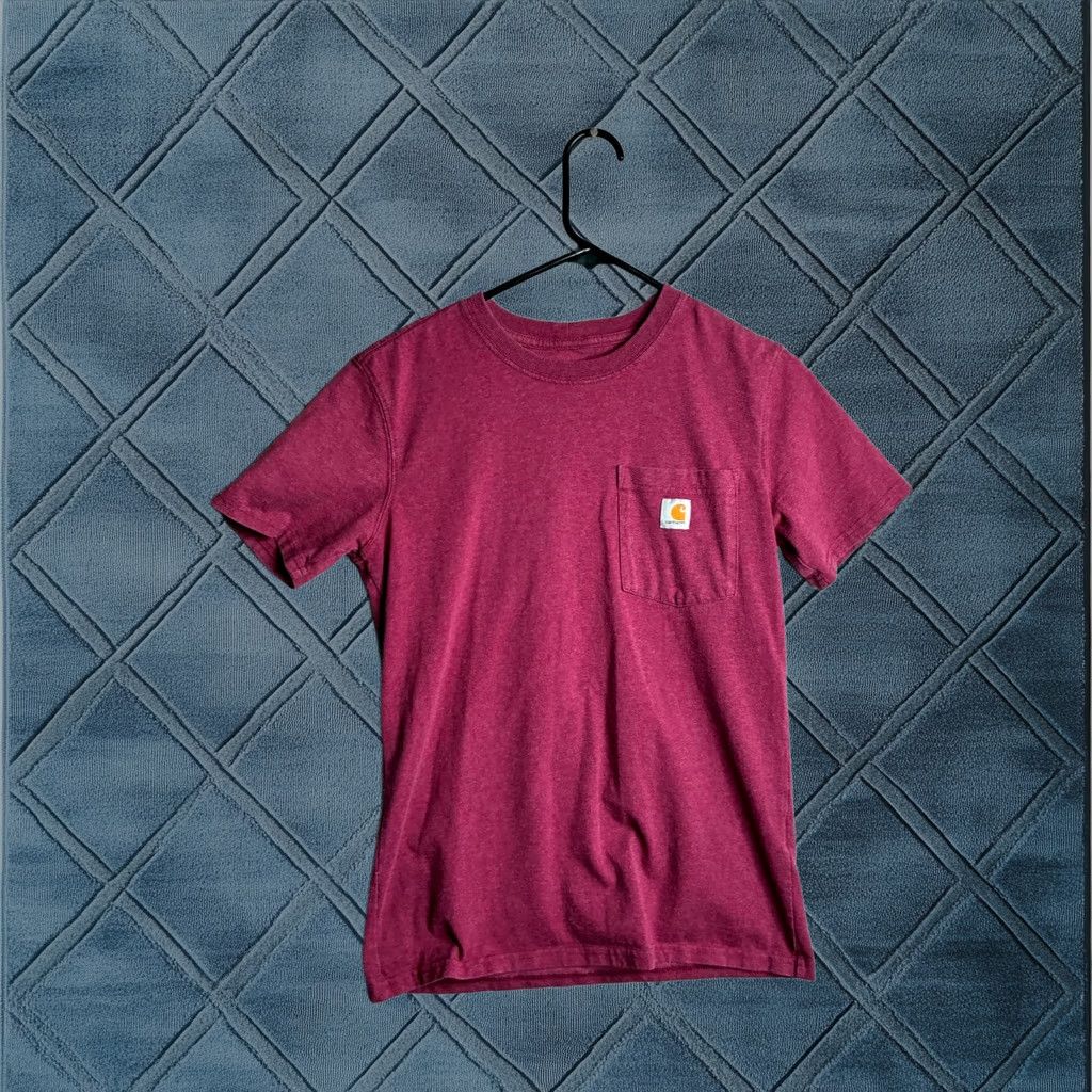 Carhartt Carhartt Shirt Mens XS Maroon Pocket Loose Fit Short Sleeve Crew Neck Size US XS / EU 42 / 0 - 1 Thumbnail