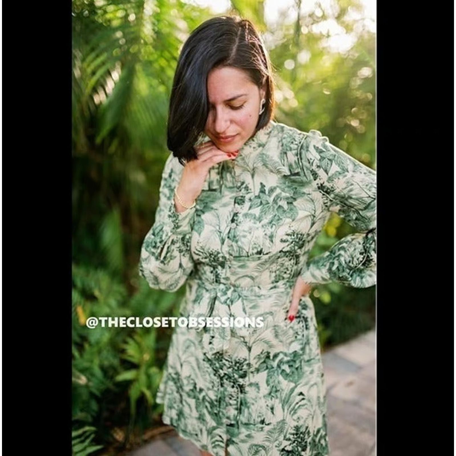 Zara ZARA Green Printed Belted Dress NWT Size M / US 6-8 / IT 42-44 - 10 Thumbnail