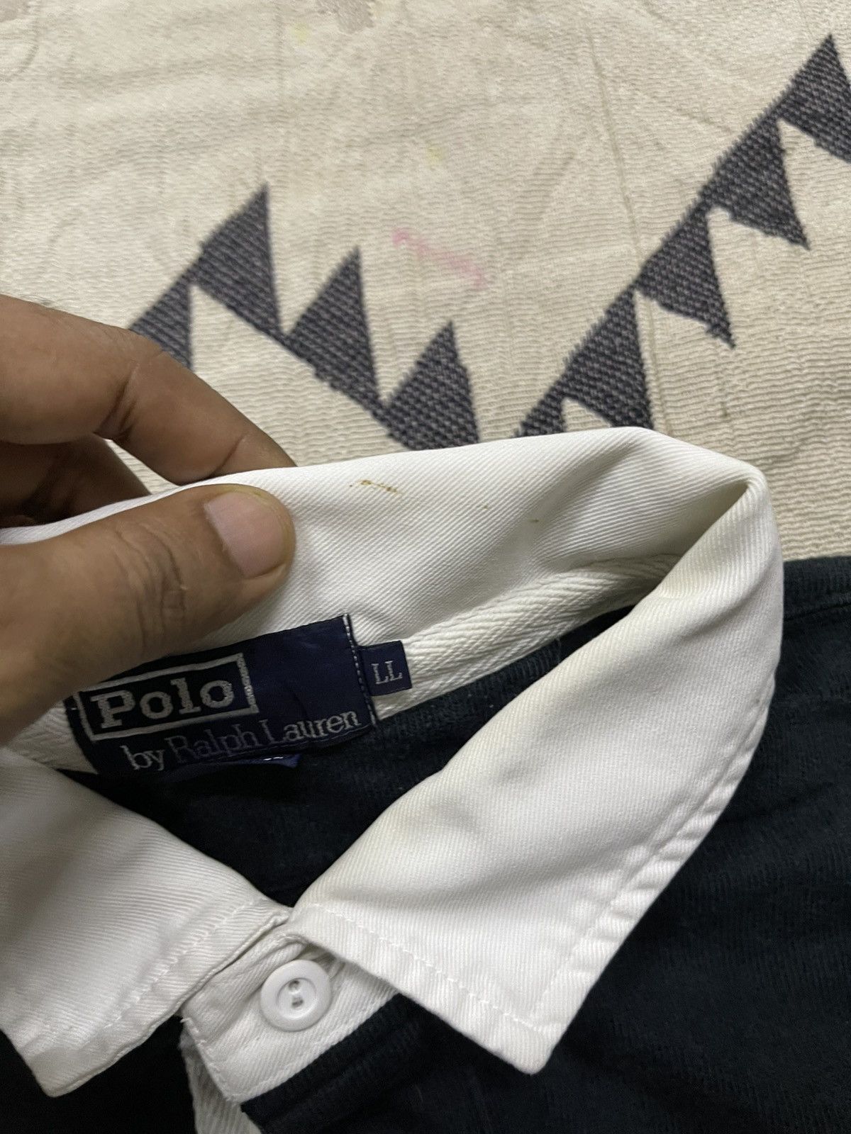 Polo Ralph Lauren 90s POLO RALPH LAUREN RUGBY NAVY GREEN FADED SHIRT Size US L / EU 52-54 / 3 - 9 Thumbnail