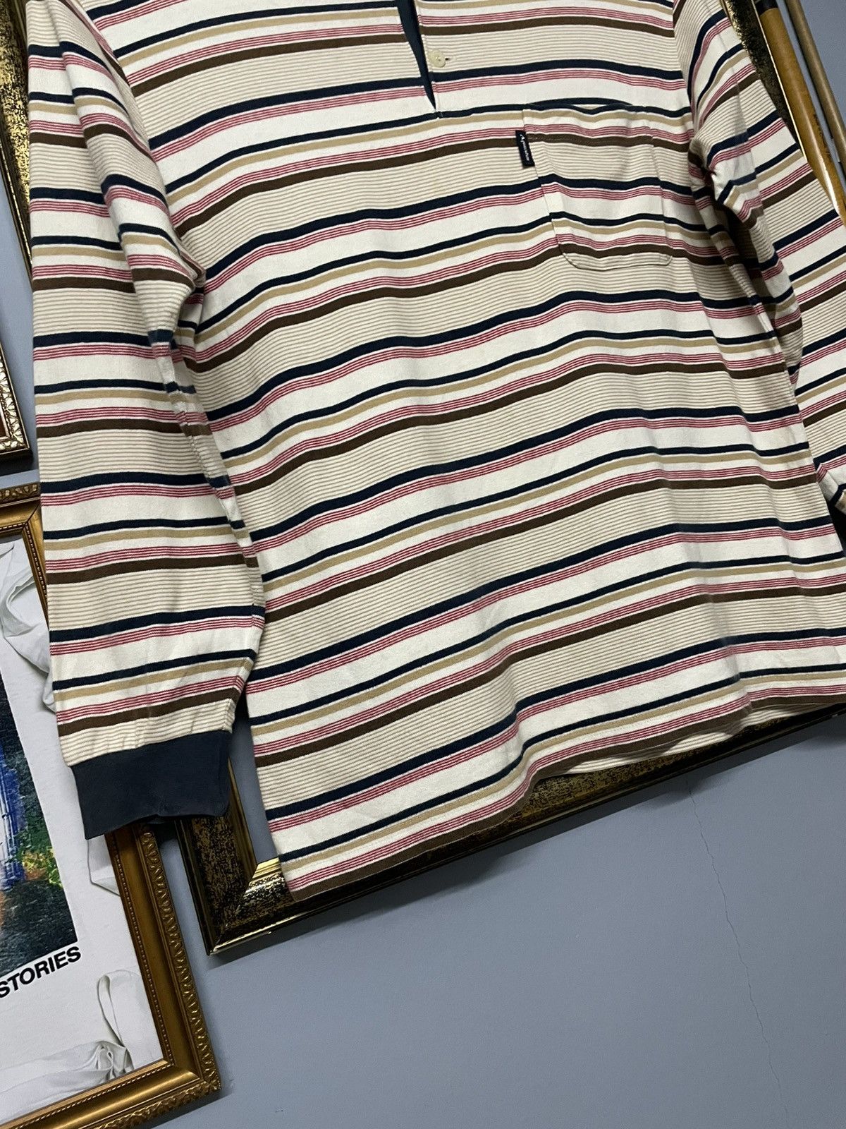 Aquascutum Vintage 1990s Designer Aquascutum Stripe Classic Longsleeve Size US M / EU 48-50 / 2 - 6 Thumbnail