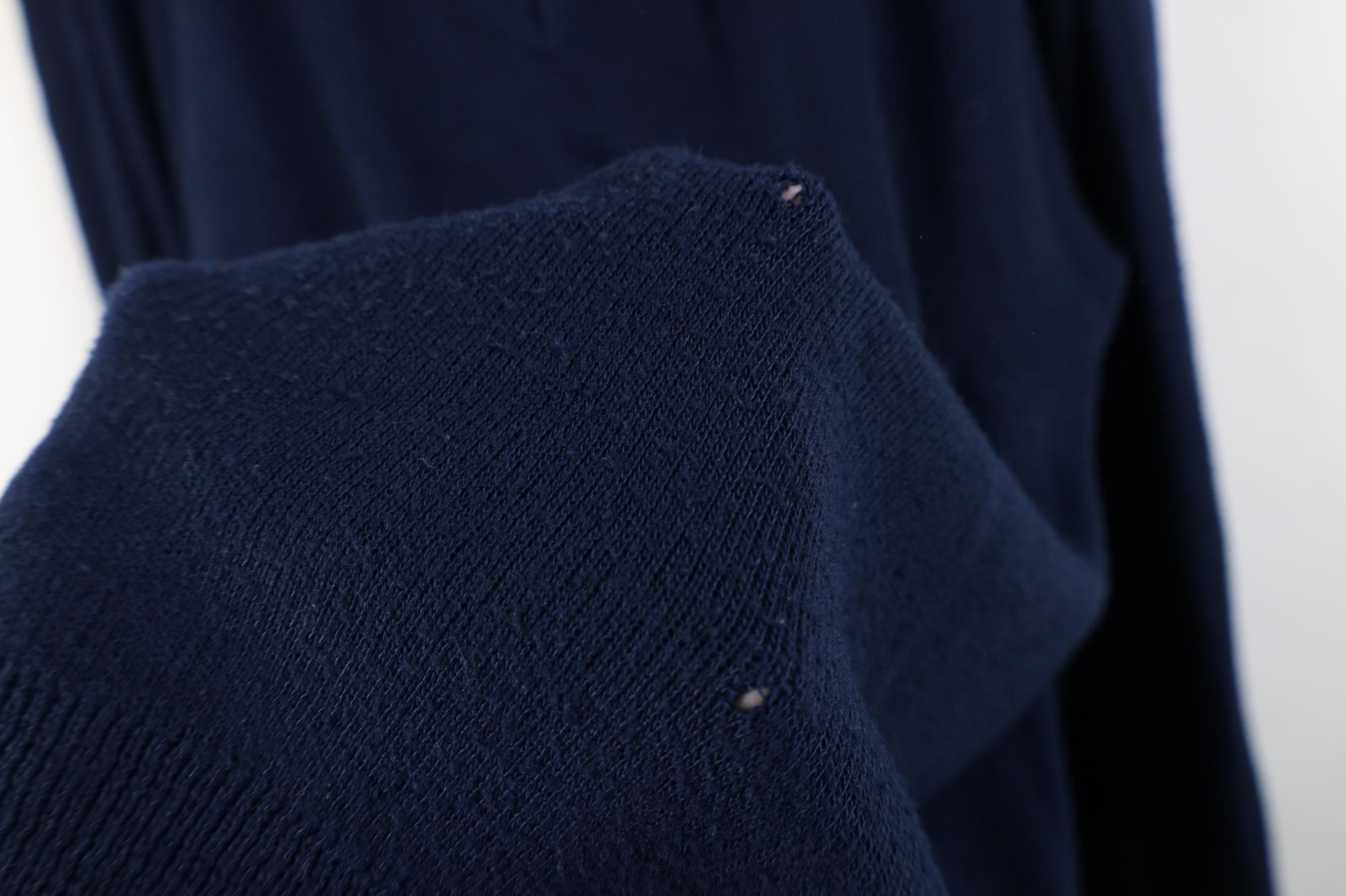 Vintage Vintage 70s Streetwear Blank Knit V-Neck Sweater Navy Blue Size US XL / EU 56 / 4 - 4 Thumbnail