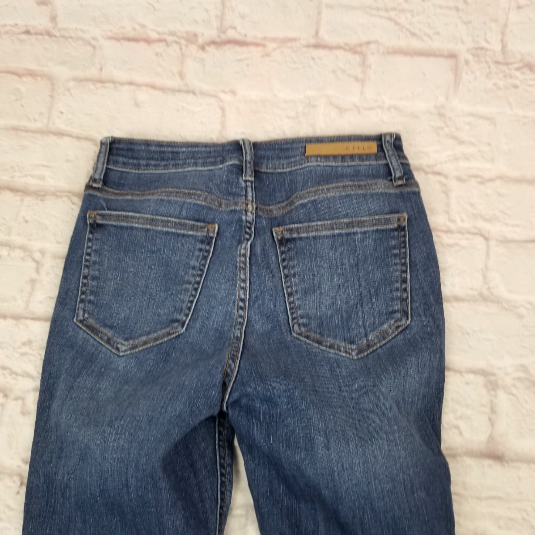 Vintage Cello Jeans Jeggings Medium Wash High Rise Distressed Womens Teens Junior Size 5 5-Pocket Denim Cotton Blend Belt Loops Regular Model Cello Size 27" / US 4 / IT 40 - 7 Thumbnail