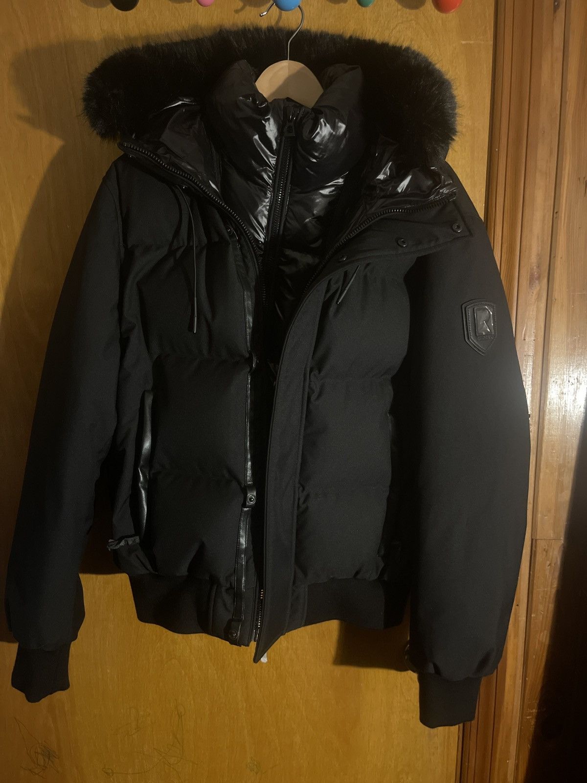 Rudsak Men's Dallas R Down Bomber With Leather Sleeve in Black, Men's — image 5 of 5