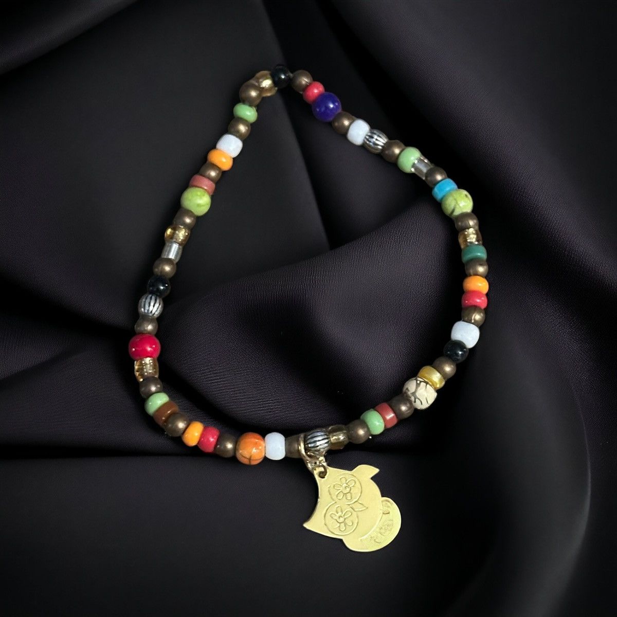 Other Multicolor mixed bead owl charm stretch bracelet Size ONE SIZE - 1 Thumbnail