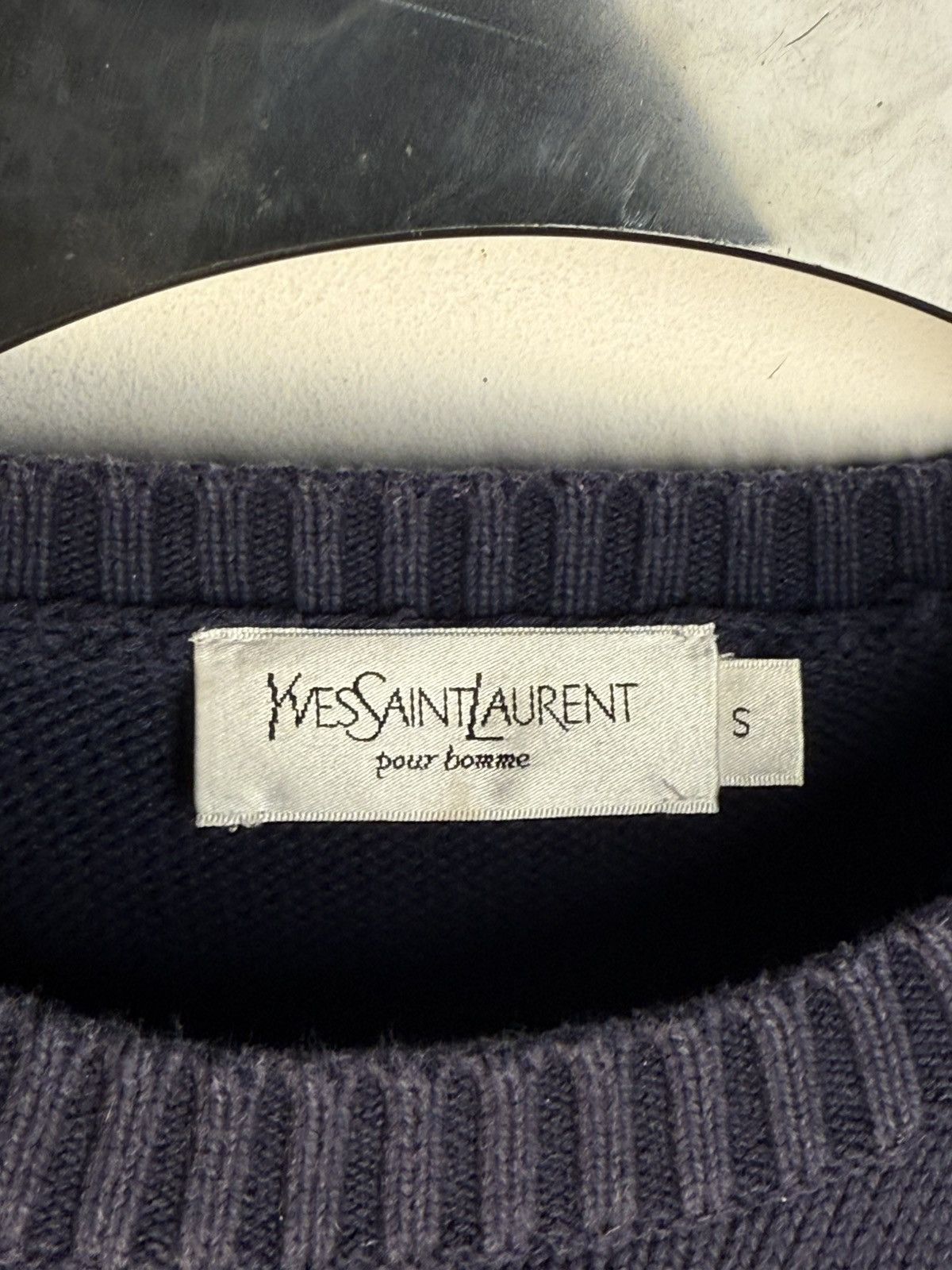 Yves Saint Laurent Navy YSL Sweater Knit Vintage Sweatshirt y2k crewneck Size US S / EU 44-46 / 1 - 4 Thumbnail
