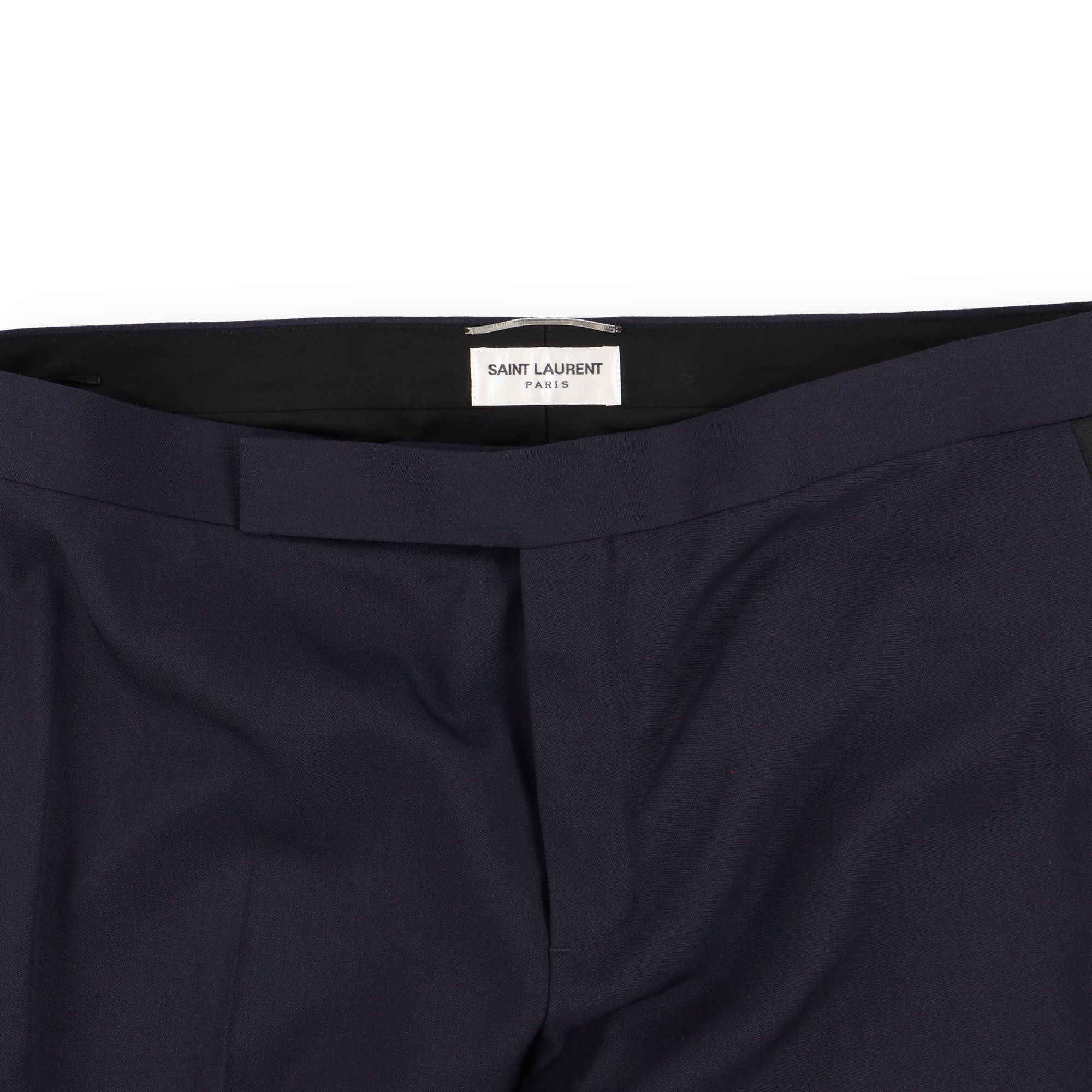 Saint Laurent Paris Navy Blue Satin Stripe Tailored Tuxedo Trousers Size US 36 / EU 52 - 2 Thumbnail