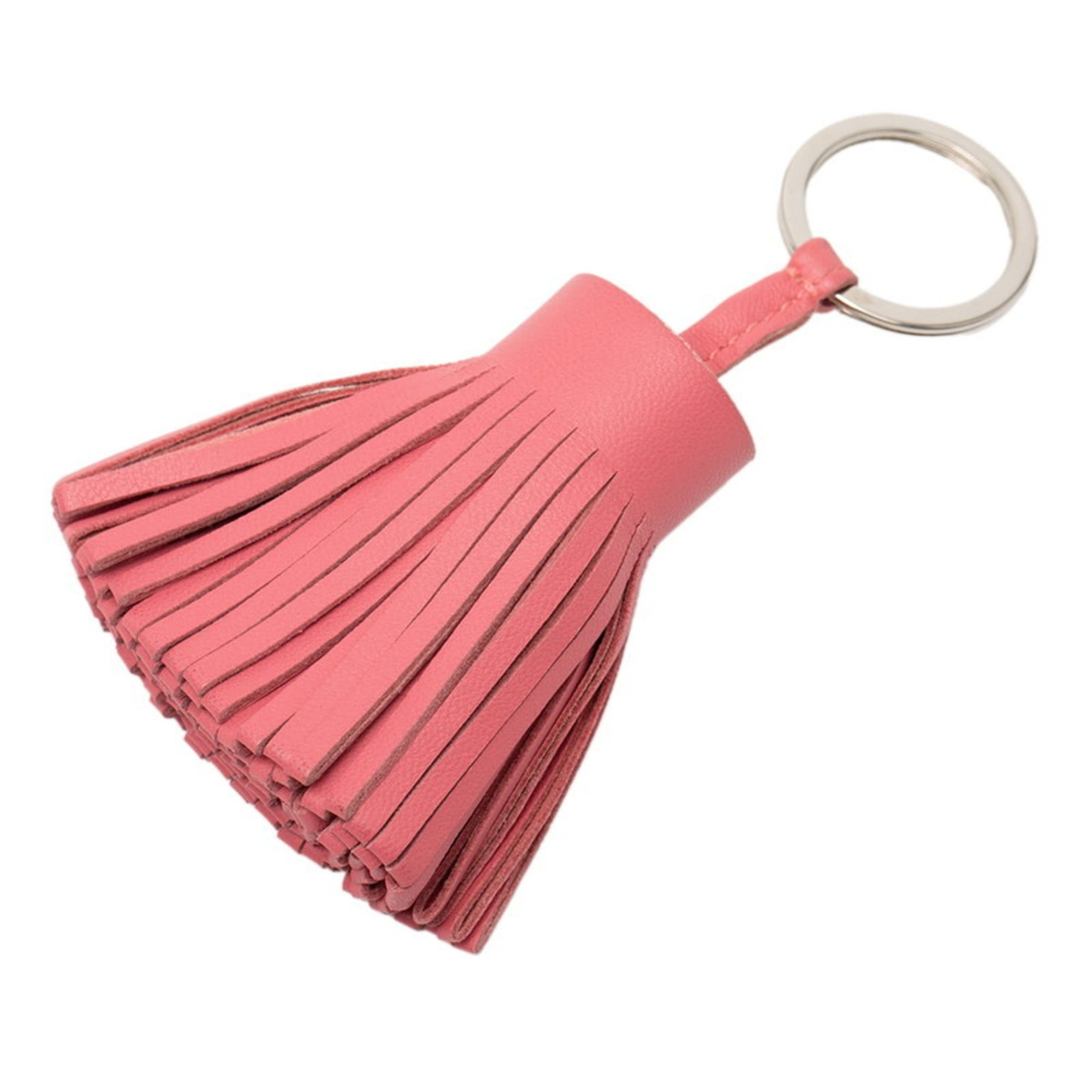 Hermes Carmen Accessory Bag Charm Keychain Pink Agneau Milo Women\'s HERMES