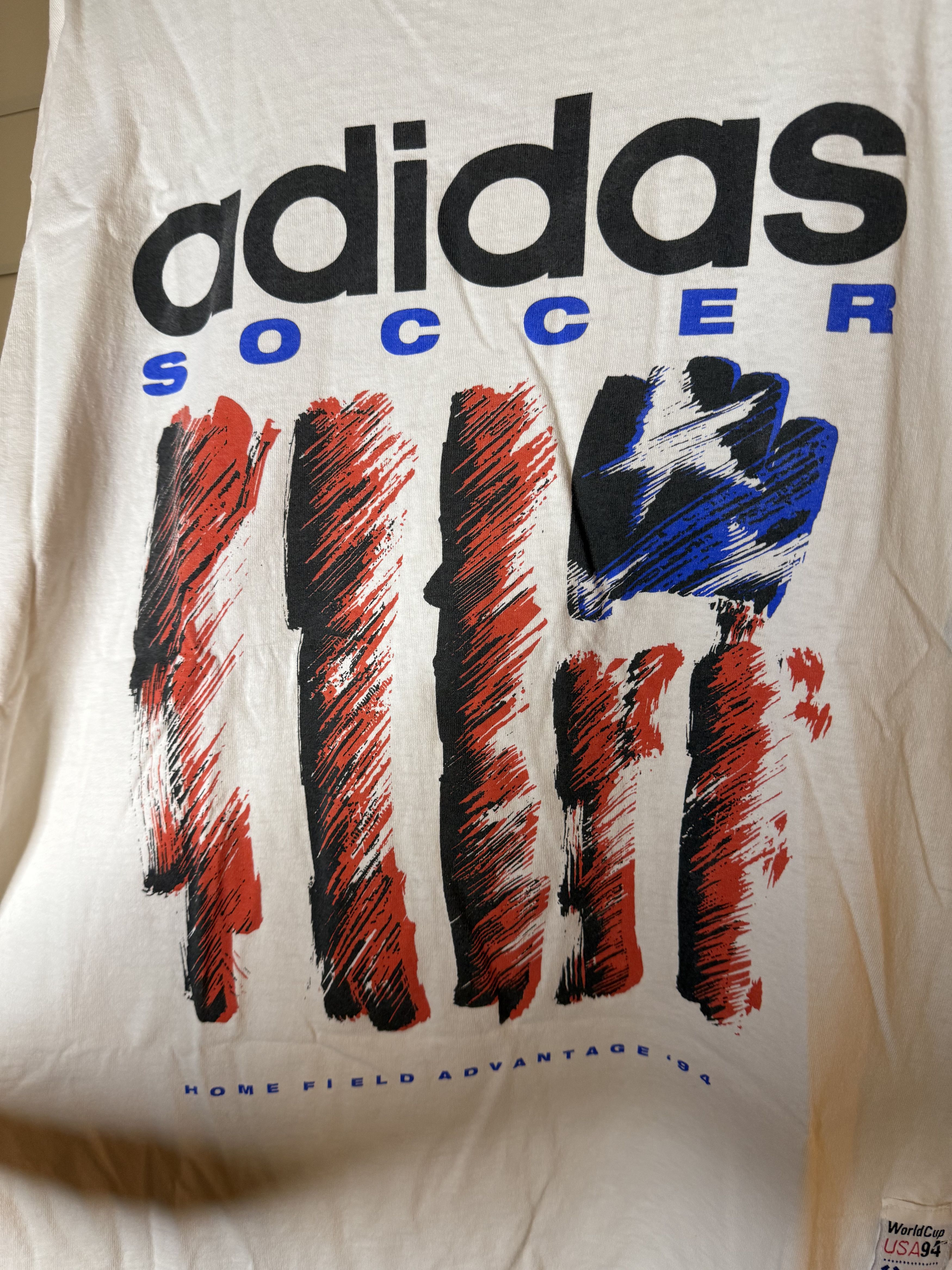 Adidas Adidas World Cup USA 1994 Vintage White Tee Size US L / EU 52-54 / 3 - 3 Thumbnail
