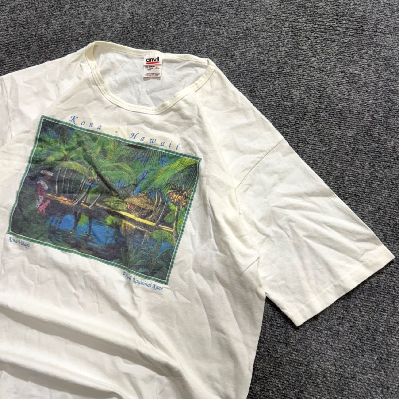 Vintage VTG Hawaii T-shirt Made In USA XL White Unbranded Men's 90s Kona Island Faded Advil Tag Shirt Size US XL / EU 56 / 4 - 2 Thumbnail