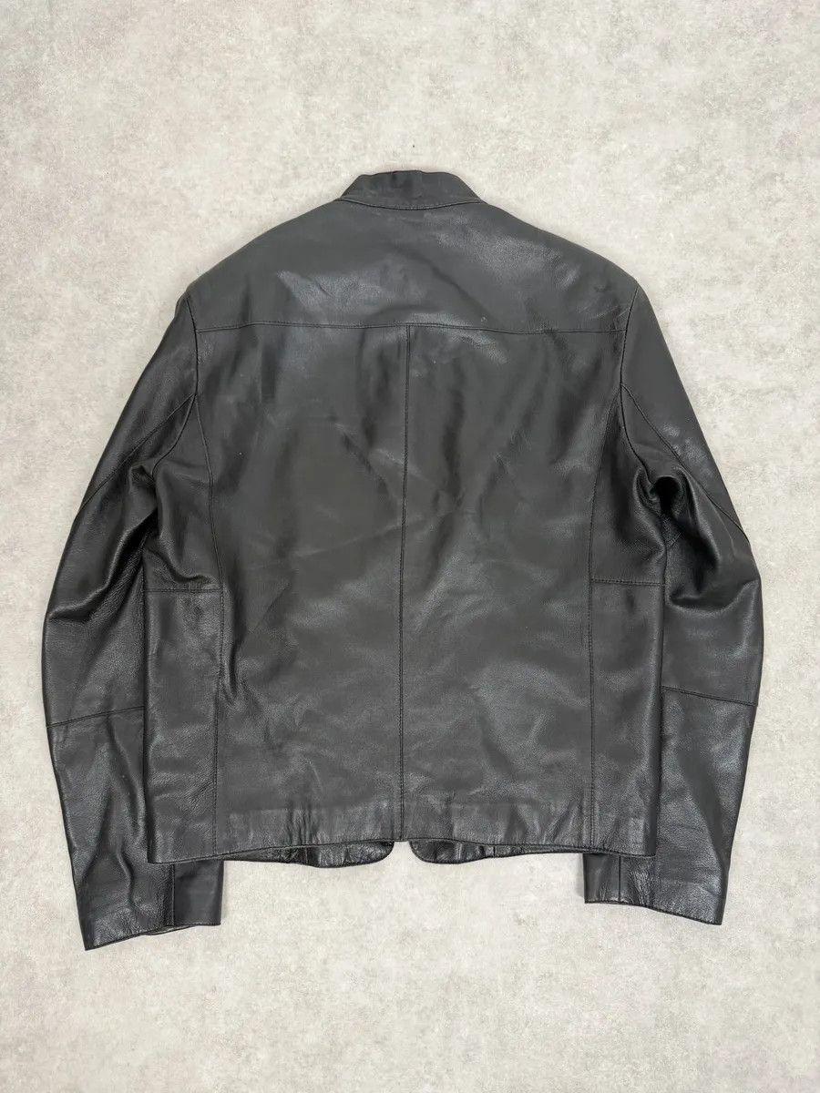 Armani Collezioni 2000s Armani Collezioni Black Leather Jacket Size US M / EU 48-50 / 2 - 3 Thumbnail