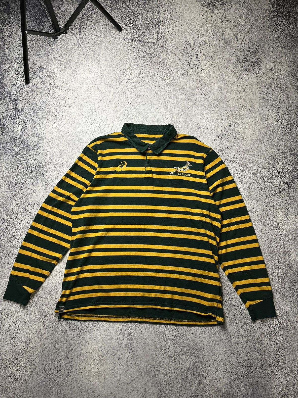 Asics South Africa Rugby Asics Jersey Cotton Long Sleeve Shirt Size US XXL / EU 58 / 5 - 1 Thumbnail
