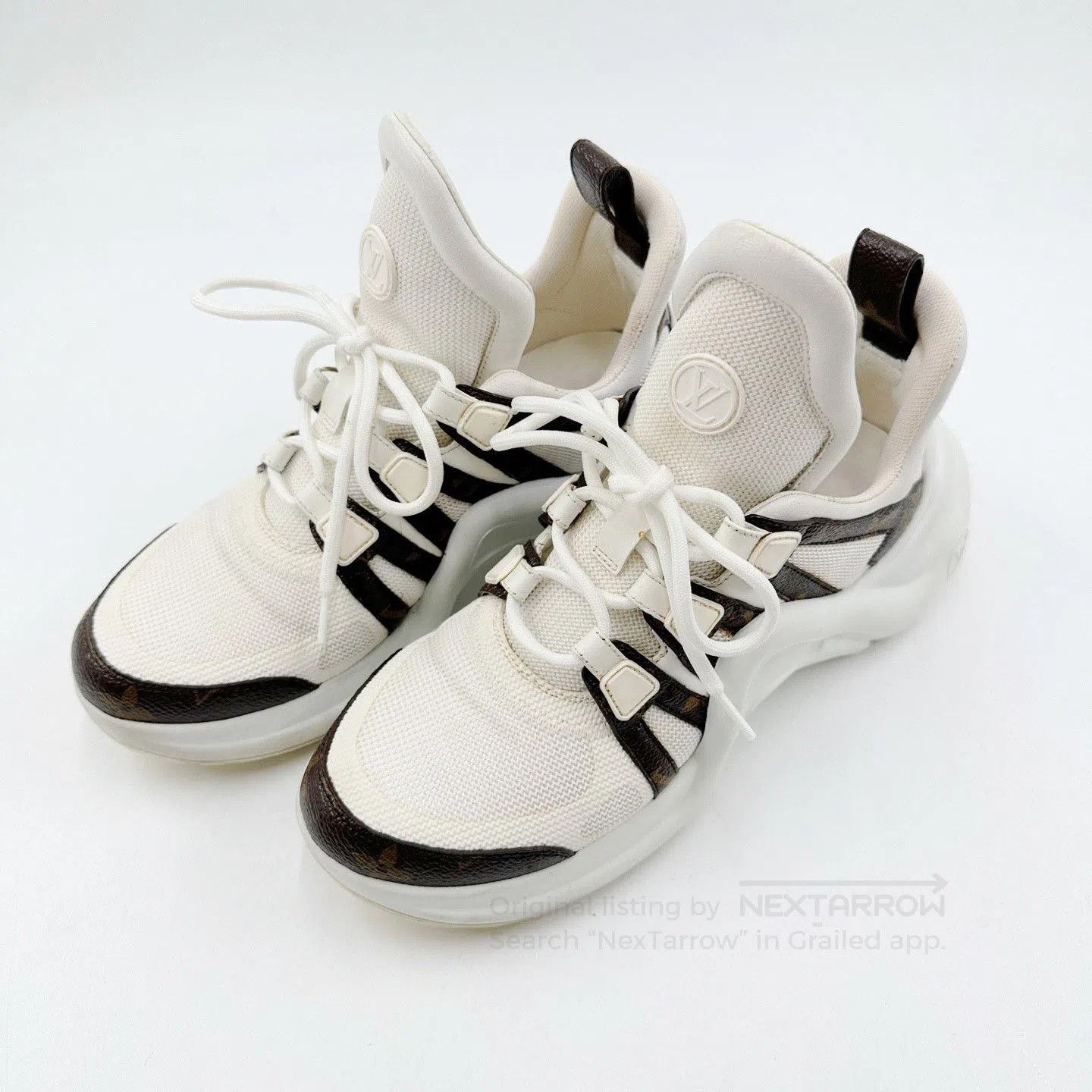 Louis Vuitton LV White Monogram Arch Dad Shoes. Size US 6.5 / IT 36.5 - 1 Thumbnail
