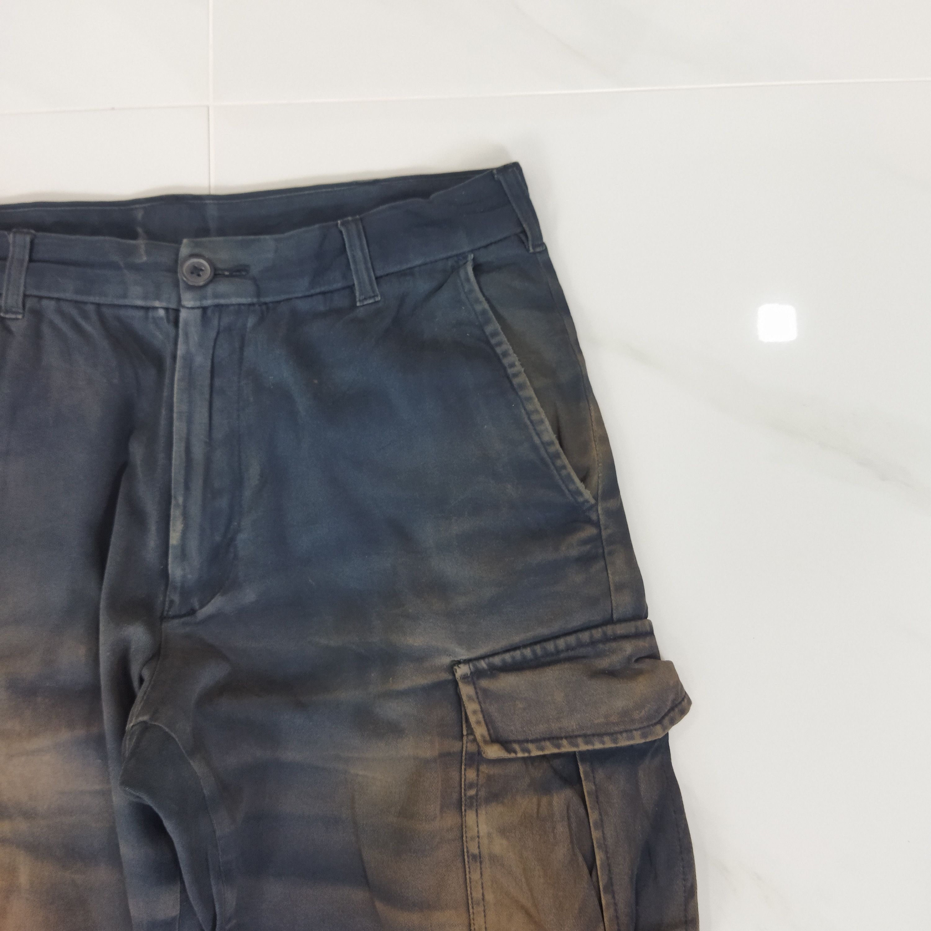 Japanese Brand VINTAGE JAPANESE BRAND FADED DARK BLUE CARGO PANTS Size US 29 - 5 Thumbnail