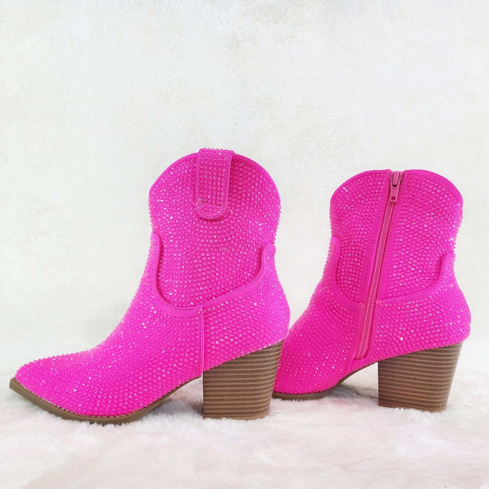 Other Dolly Neon Pink Rhinestone Disco Cowgirl Country Glam Wester Size US 10 / IT 40 - 1 Thumbnail