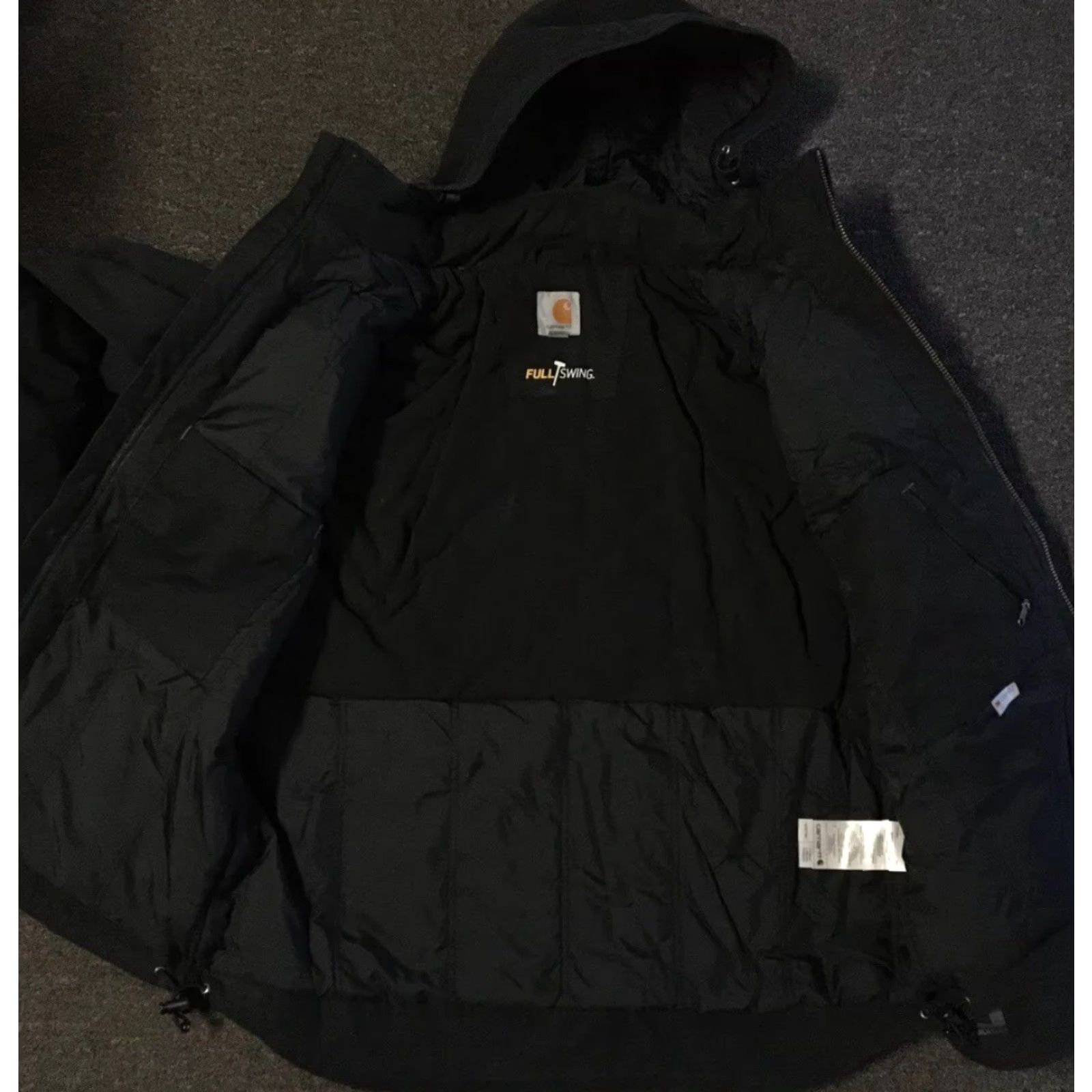 Carhartt VINTAGE Carhartt Jacket L Black 3M Quick Duck Hooded Me chanic Grunge 90s Trucker biker Punk 80s Mens Size US L / EU 52-54 / 3 - 7 Thumbnail