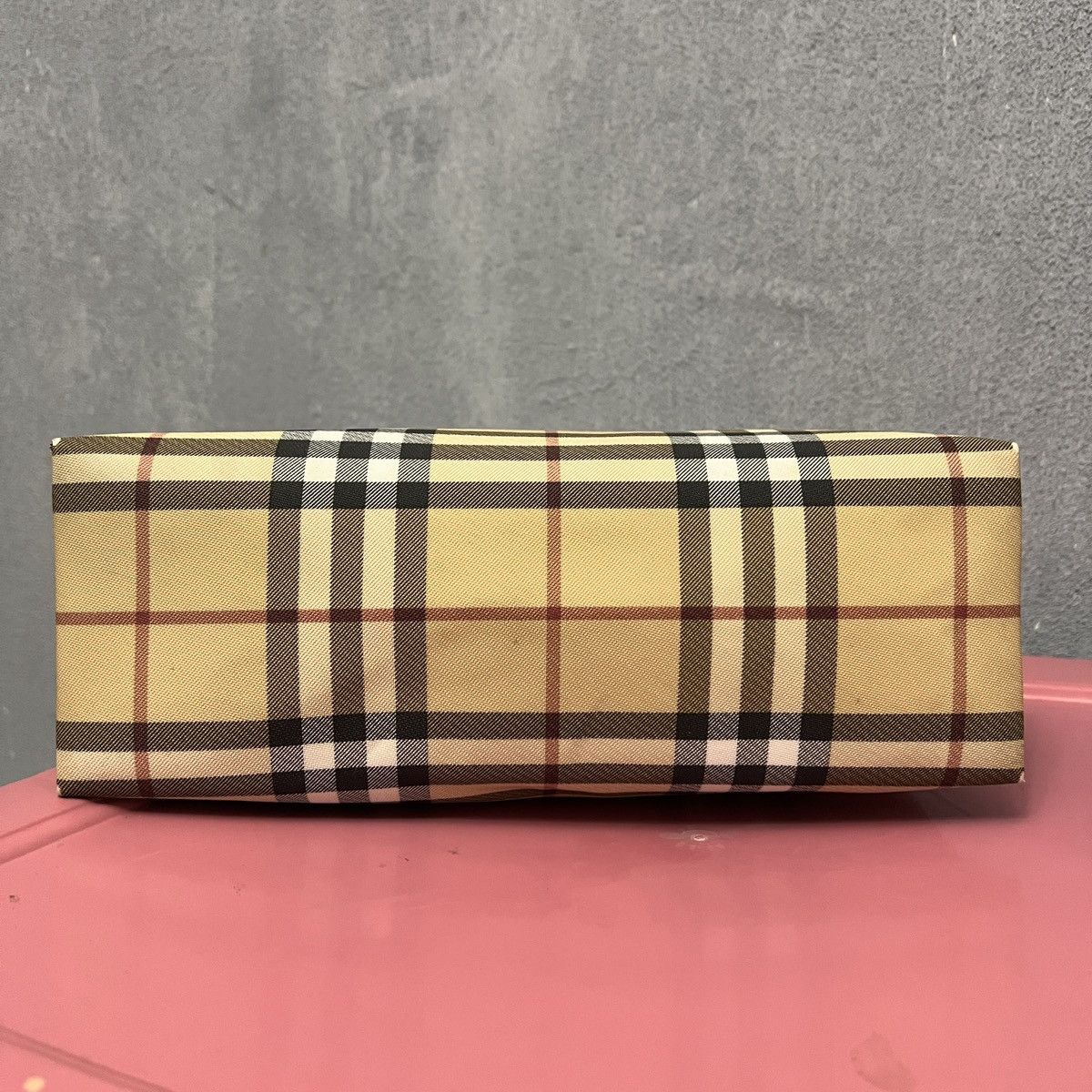 Burberry London Beige Nova Check Tote Double Handles Bag
