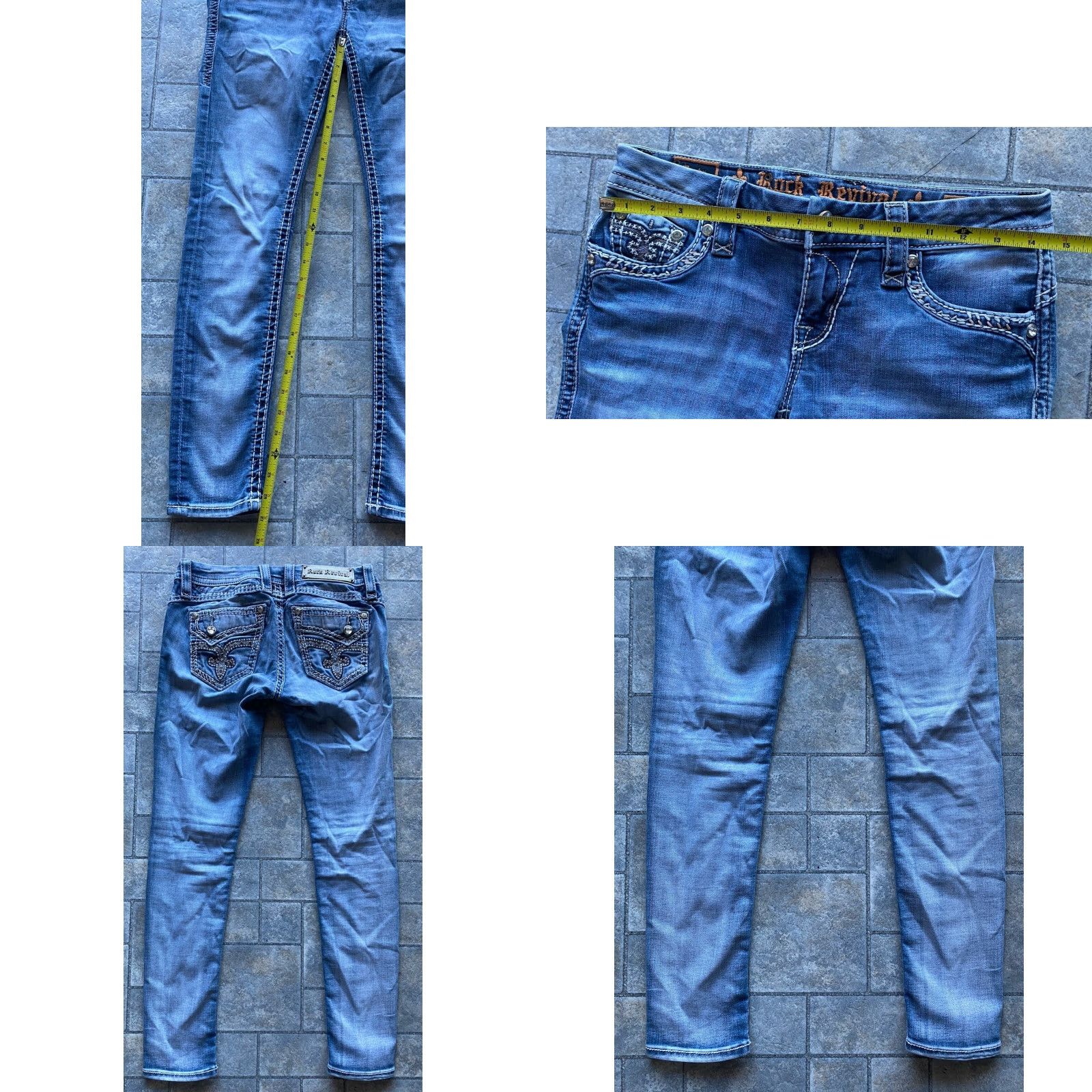 Vintage Rock Revival Jeans Women Blue Barby 26 Ankle Skinny Pants Regular Size 26 Women Size 26" / US 2 / IT 38 - 8 Thumbnail