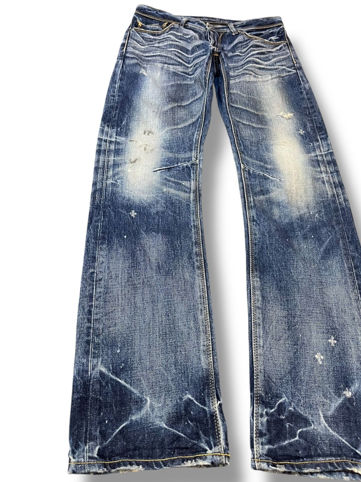 GOSTAR DE FUGA Vintage Go Star De Fuga Whiskers Curve Leg Denim Size US 31 - 4 Thumbnail