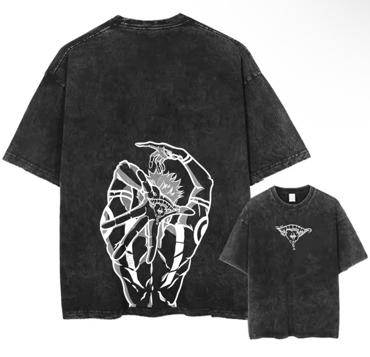 Japanese Brand Hip Hop Vintage Gothic Anime Graffiti Washed T-Shirt Size US XL / EU 56 / 4 - 1 Thumbnail