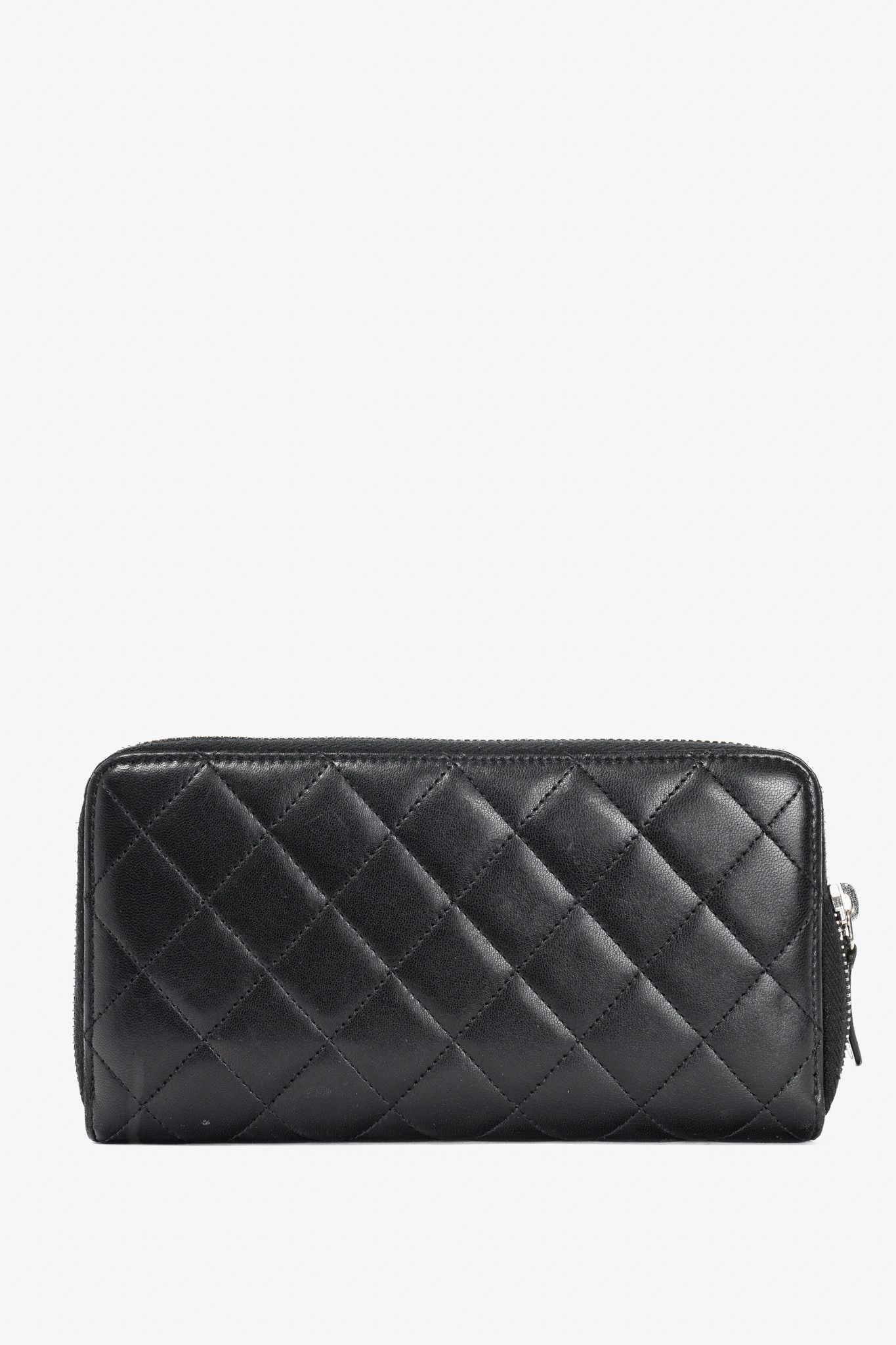 Chanel Chanel Black Quilted Lambskin Zip-Around Wallet Size ONE SIZE - 4 Thumbnail