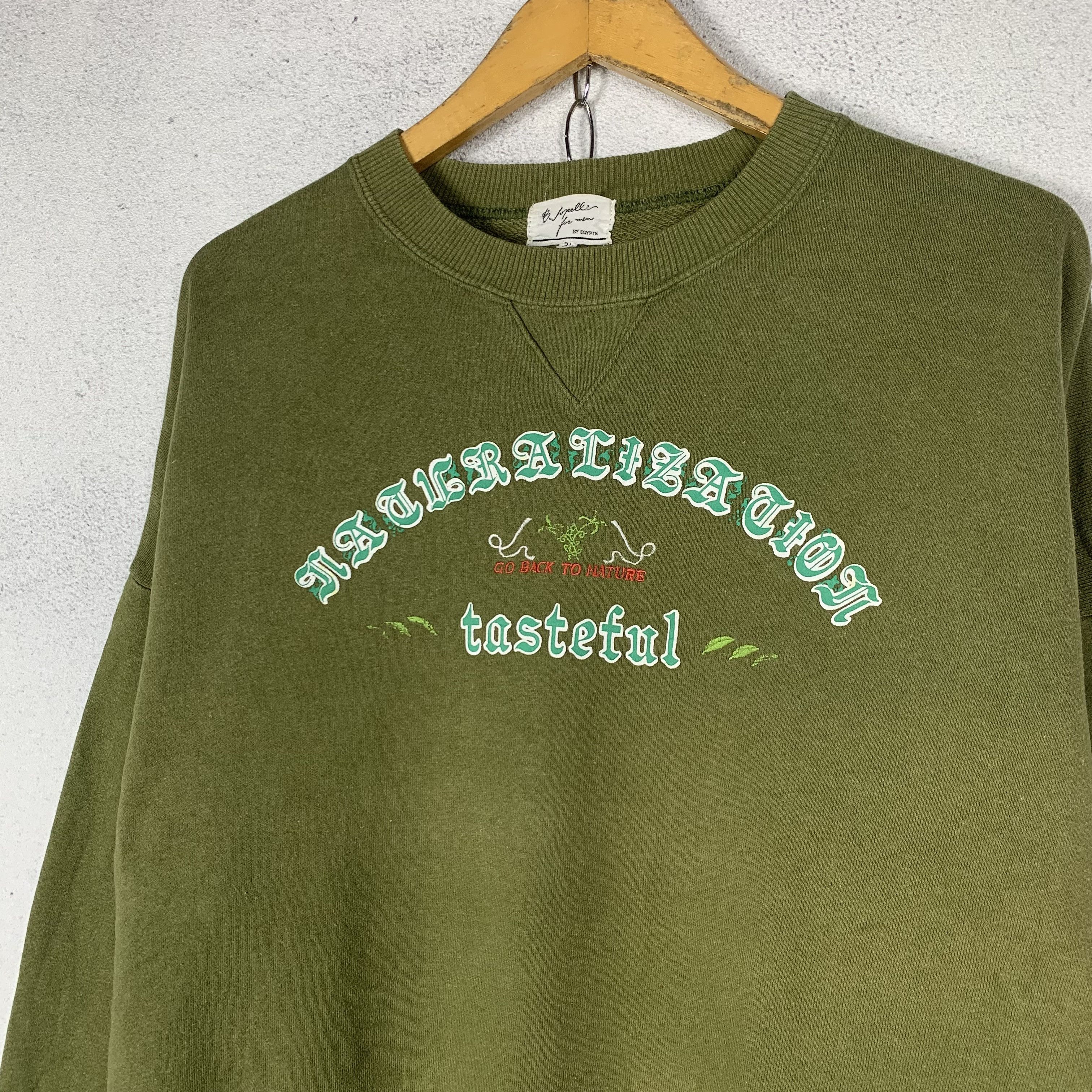 Vintage Vintage B.Jopelle Egyptn 31 Olive Green Sweatshirt Crewneck Size US L / EU 52-54 / 3 - 2 Thumbnail