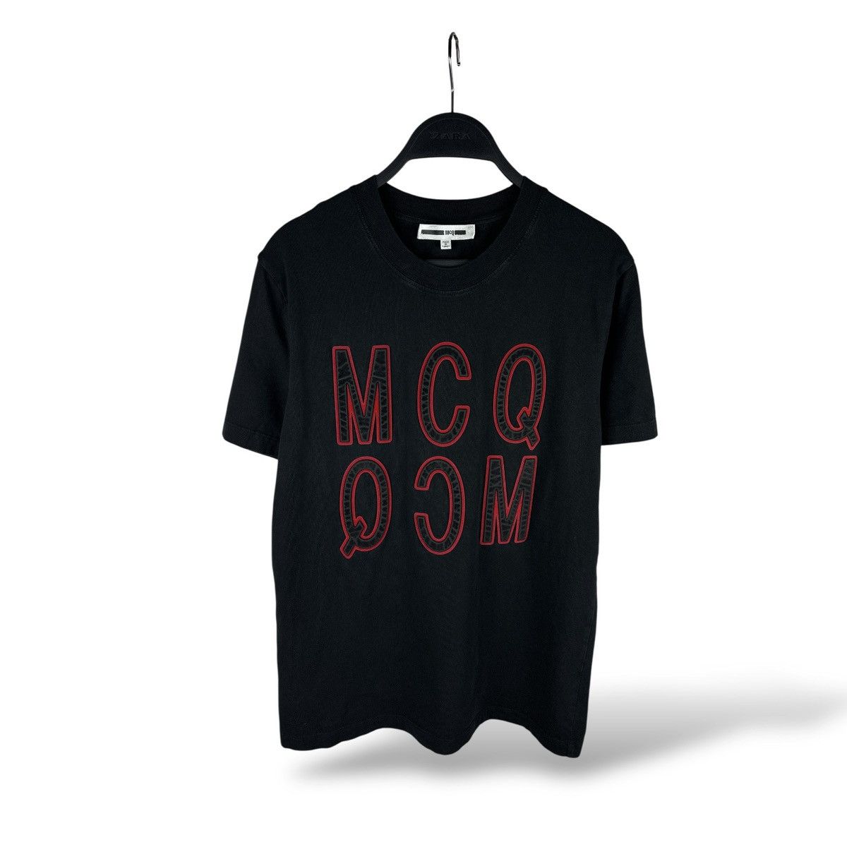 Alexander McQueen Alexander McQueen Velvet 3D Logo T-Shirt Black Size US M / EU 48-50 / 2 - 1 Thumbnail
