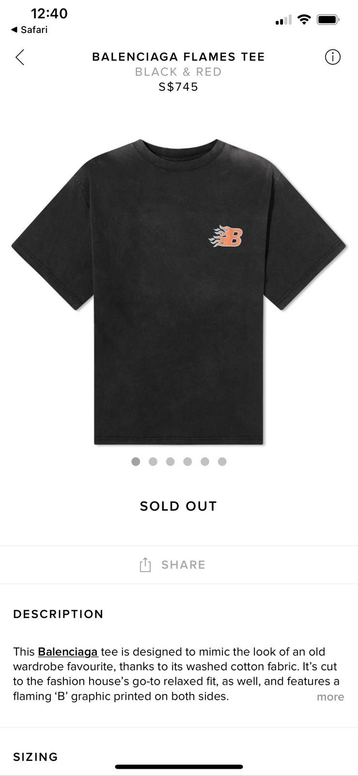 Balenciaga Balenciaga reversible flaming B tee Size US L / EU 52-54 / 3 - 7 Thumbnail