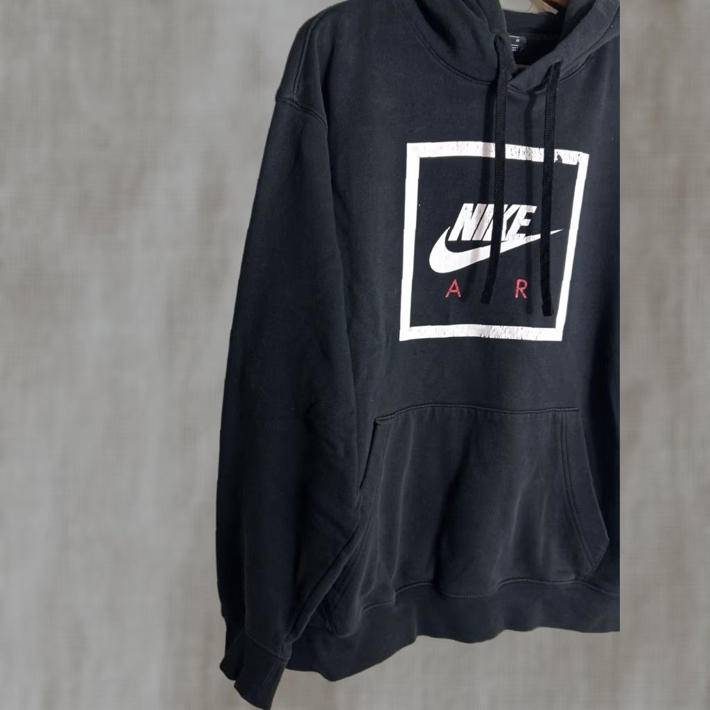 Nike VINTAGE NIKE SPORTSWEAR AIR 5 PULLOVER HOODIE Mens XL Black Distressed Peeling Size US XL / EU 56 / 4 - 1 Thumbnail