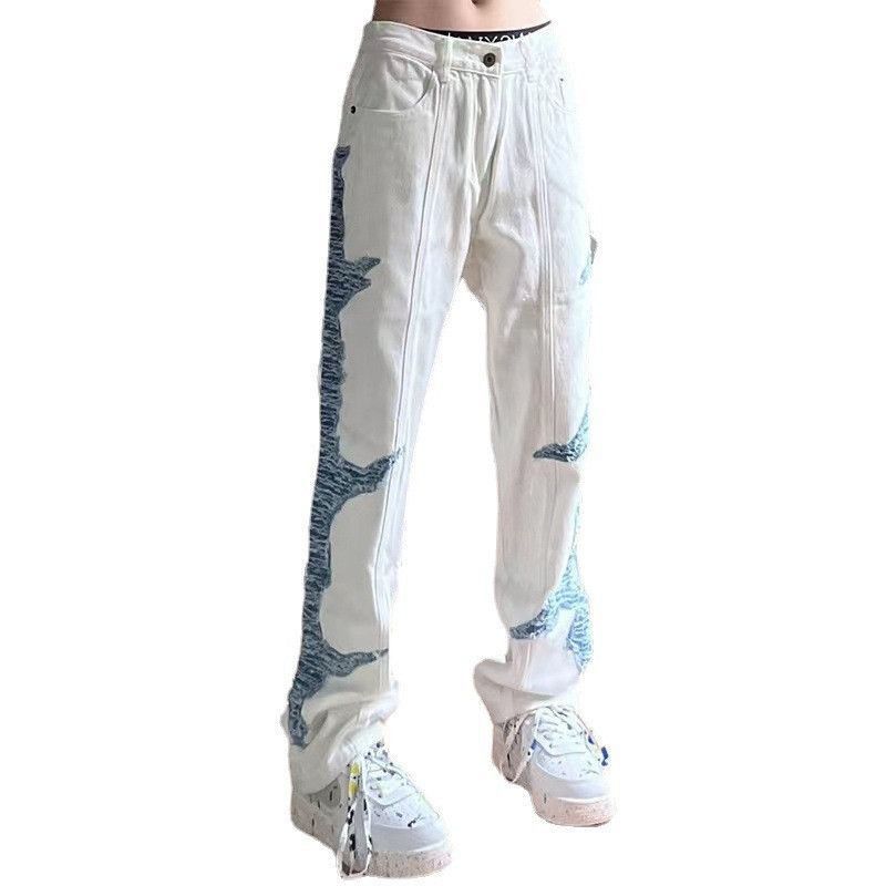 Japanese Brand Loose straight leg spliced jeans Size US 32 / EU 48 - 5 Thumbnail
