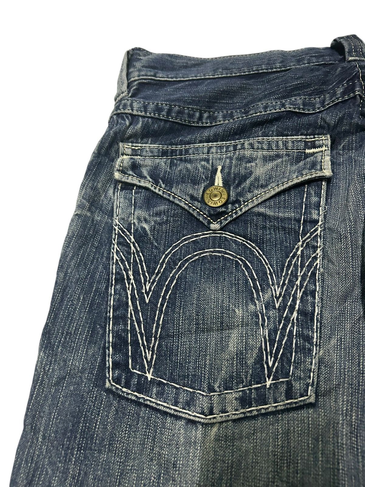 Japanese Brand × Kapital × Vintage 💥Flare💥 Edwin Blue Trip Mud Wash Distressed Rare Denim 🎌☠️☠️🎌 Size US 33 - 6 Thumbnail
