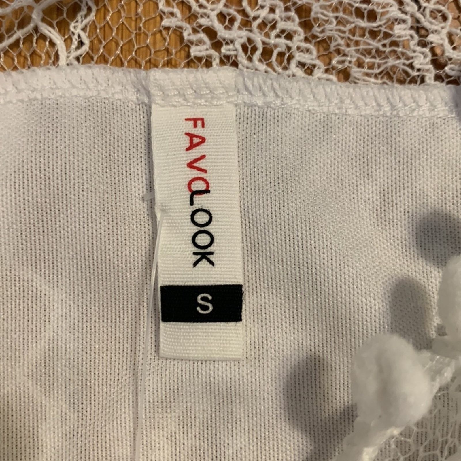 Vintage Favolook white minidress tunic with white lace overlay Size S / US 4 / IT 40 - 4 Thumbnail