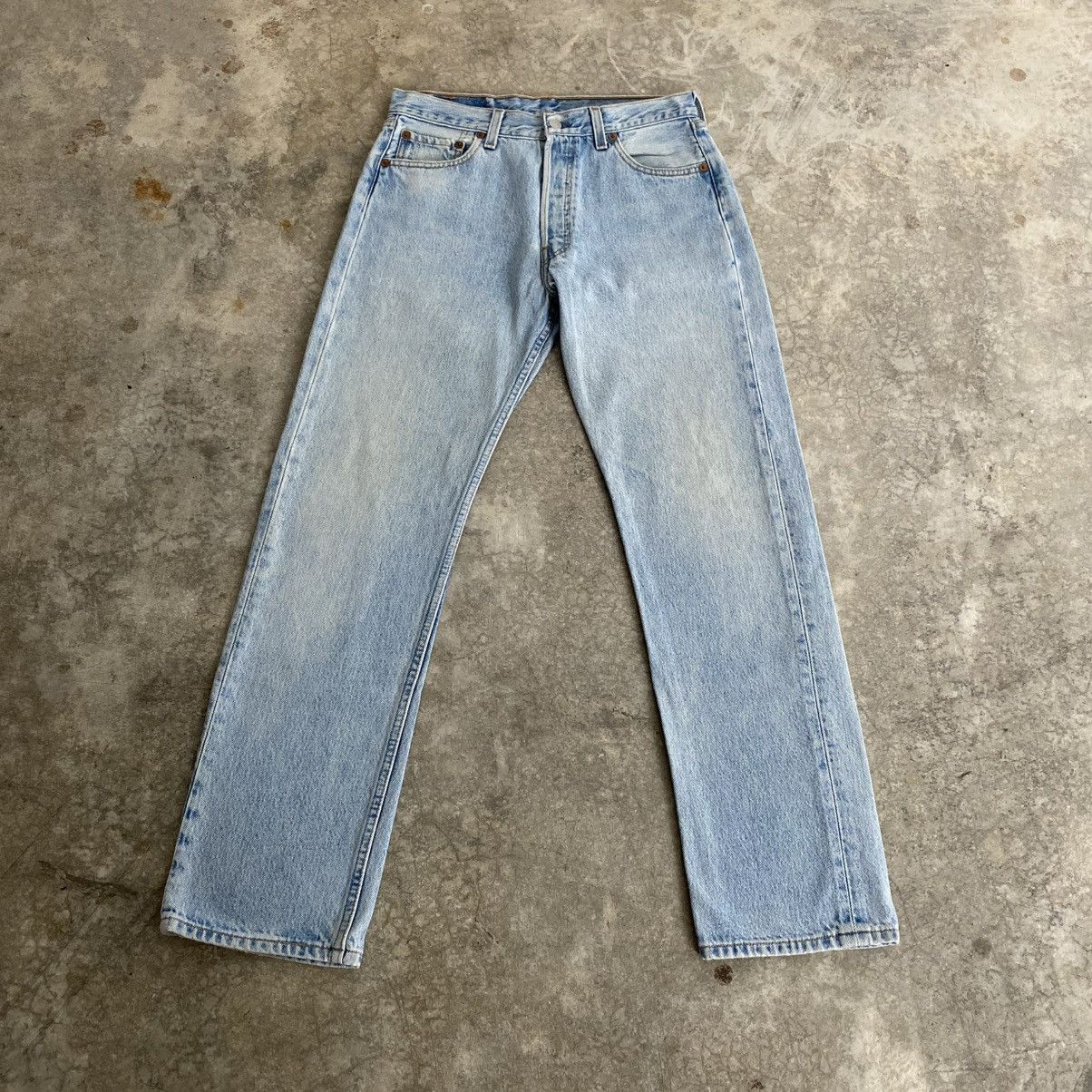 Size 30x29.5 Vintage 1996 Levis 501 Light Blue Denim Jeans
