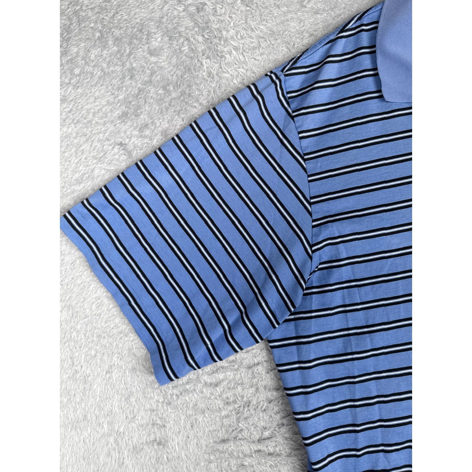 Ralph Lauren VINTAGE Ralph Lauren Polo Golf Shirt Extra Large Blue Stripe 100% Cotton Men Size US XL / EU 56 / 4 - 3 Thumbnail