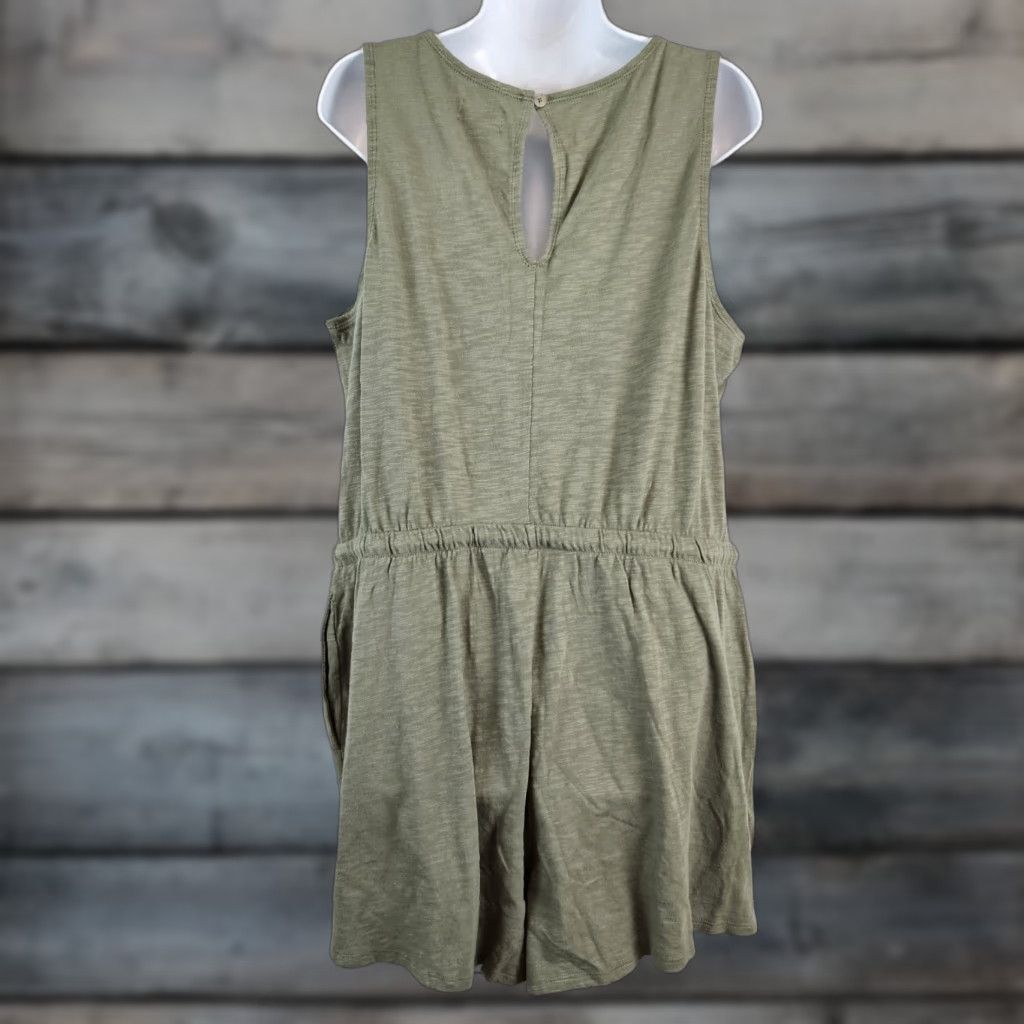 Vintage UpWest Womens Romper XL Green Cotton V-Neck Sleeveless Pockets One-Piece Size 40" / US 18 - 1 Thumbnail