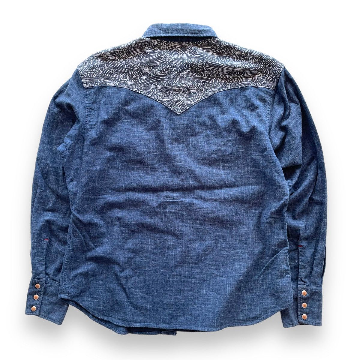 Eternal × Indigo × Japanese Brand Eternal Kurashiki Kojima Indigo Button Up Shirt Size US L / EU 52-54 / 3 - 2 Thumbnail