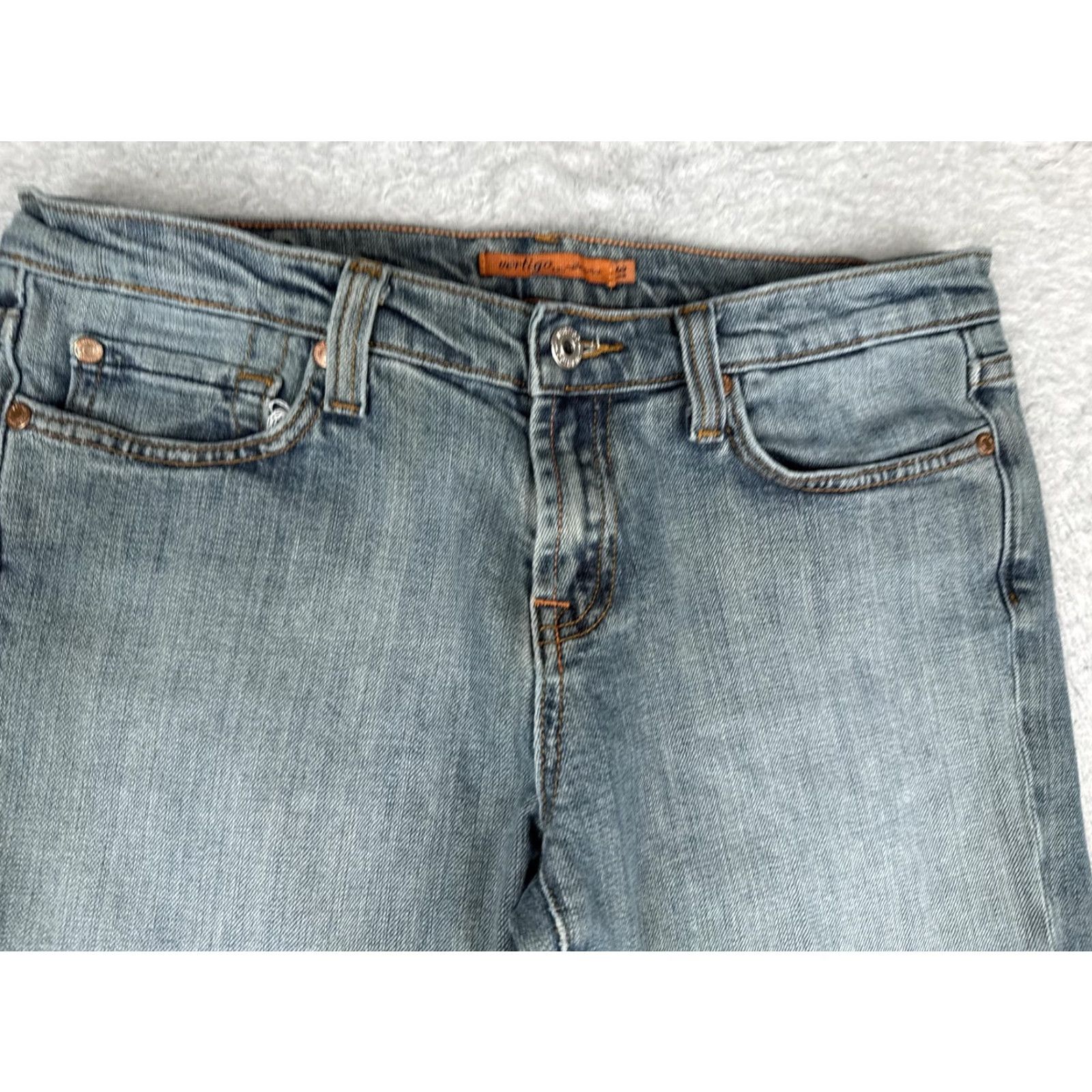 Denime Vertigo Jeans Juniors 11/12 Light Wash Mid Rise Straight Stretch Denim 30x32 Size 32" / US 10 / IT 46 - 4 Thumbnail
