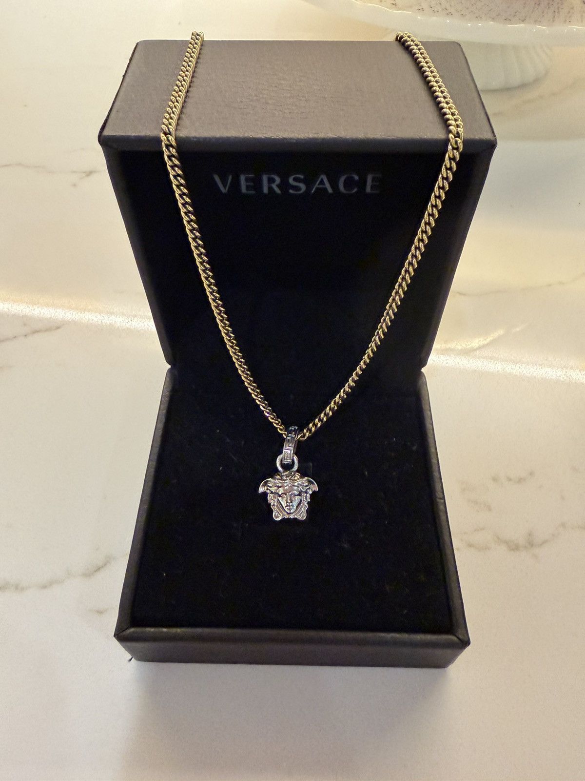 Versace Gold and Silver Versace Medusa Pendant Chain Necklace Size ONE SIZE - 1 Thumbnail