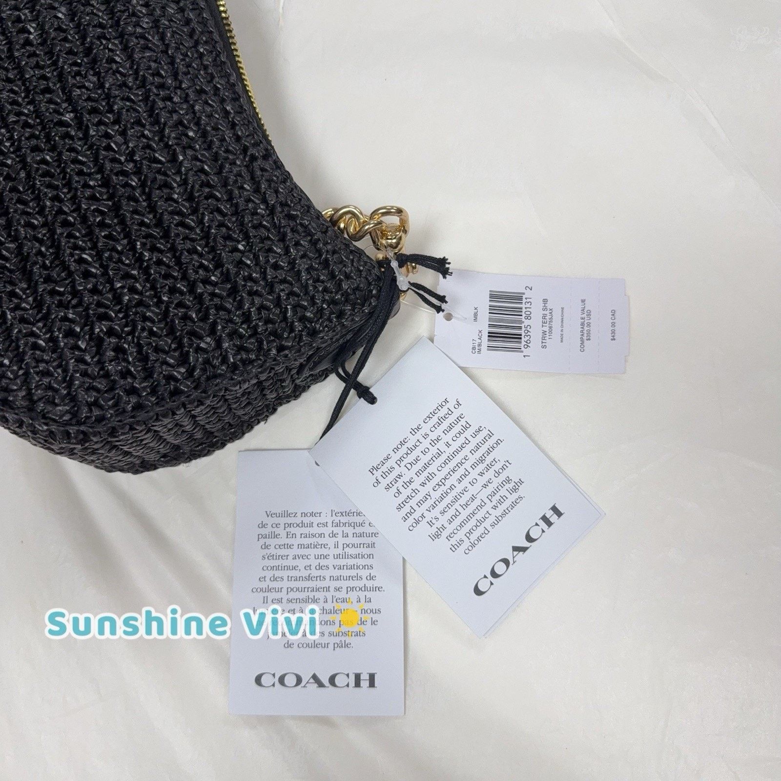 Coach NWT Coach Teri Shoulder Bag Crossbody CBI17 Straw Gold/Black Size ONE SIZE - 2 Thumbnail
