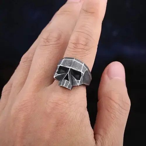 Jewelry × Vintage New Punk Rock 316L Stainless Steel Vintage Skull Ring Size ONE SIZE - 2 Thumbnail