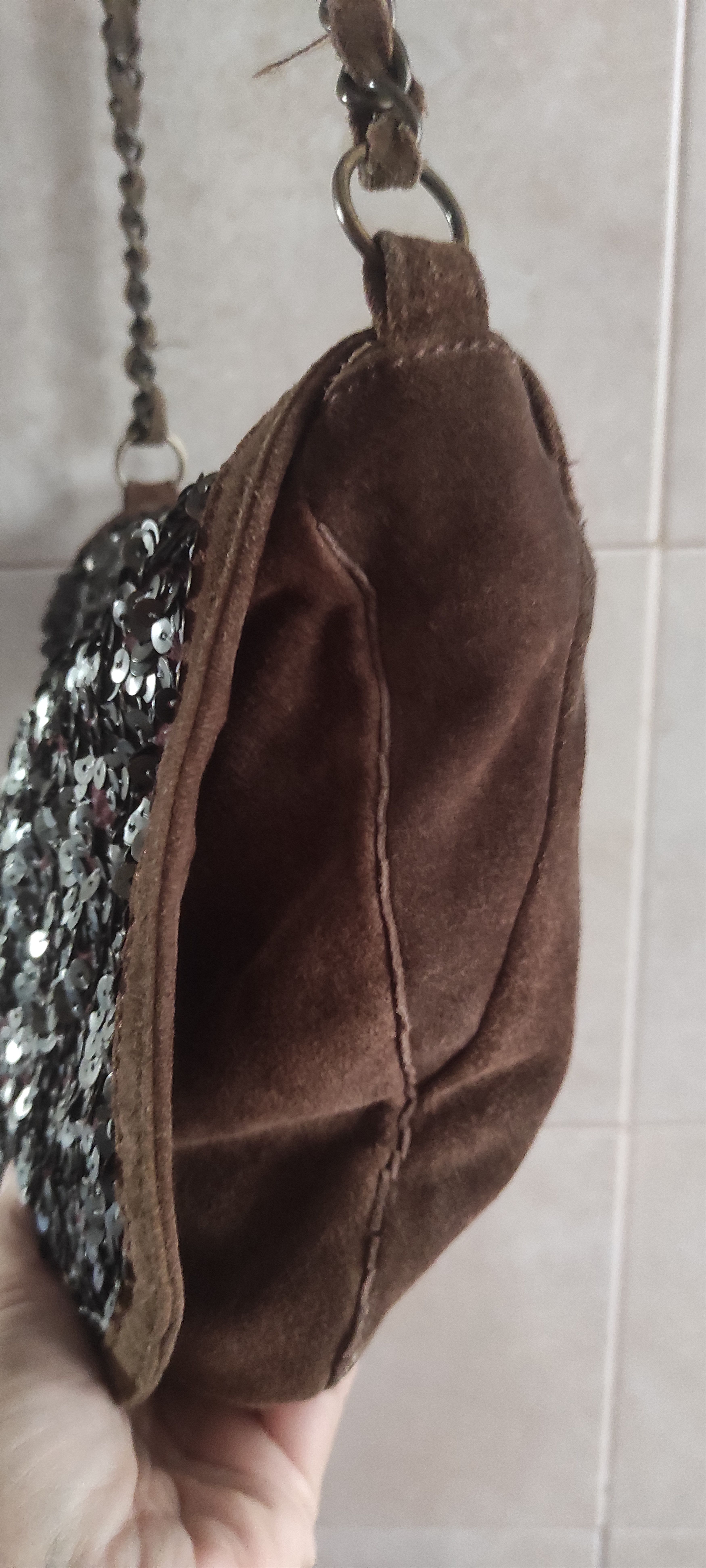 Massimo Dutti Massimo Dutti Sequins Suede Leather Shoulder Bag Size ONE SIZE - 25 Thumbnail