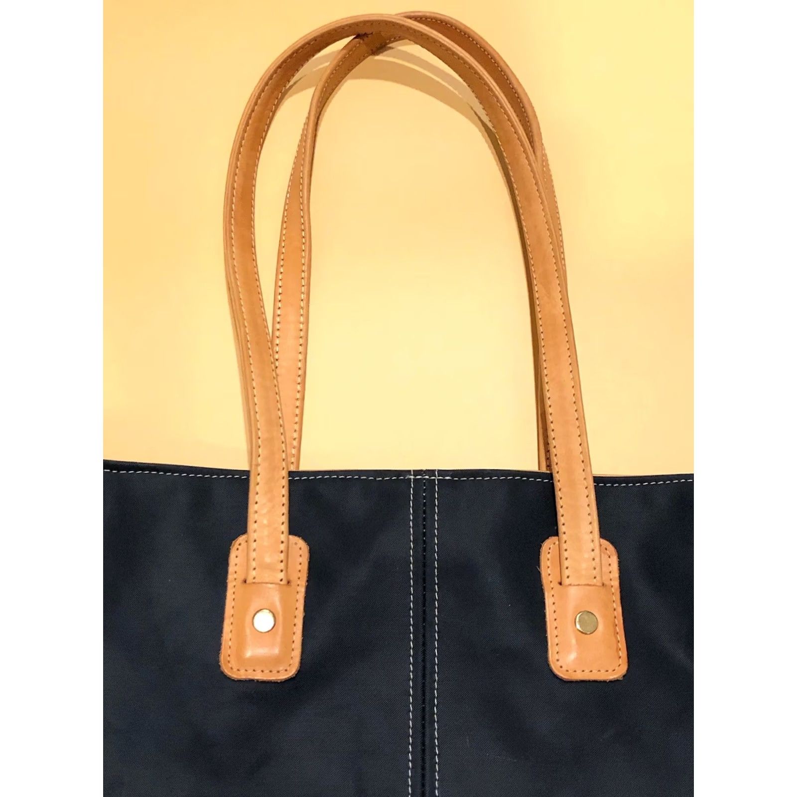 Vintage Jon Hart Tote Bag Purse Medium Navy Taupe and Tan Size ONE SIZE - 4 Thumbnail