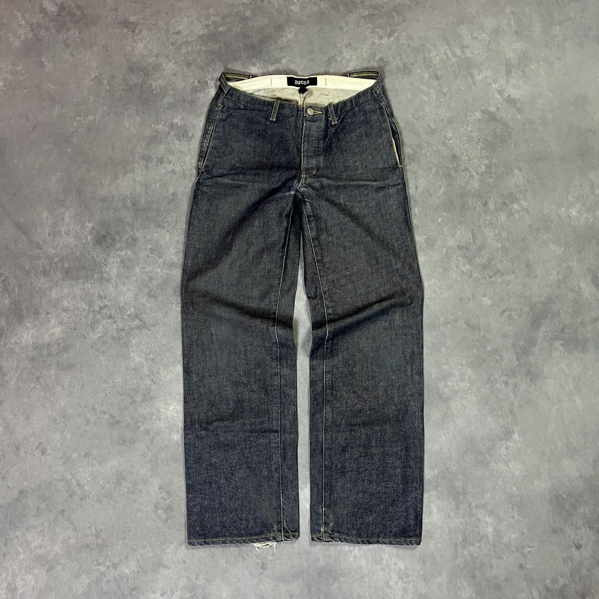 Issey Miyake Zucca Baggy Wide Leg Indigo Denim Y2k Adjustable Rare Jeans Size US 28 / EU 44 - 2 Thumbnail