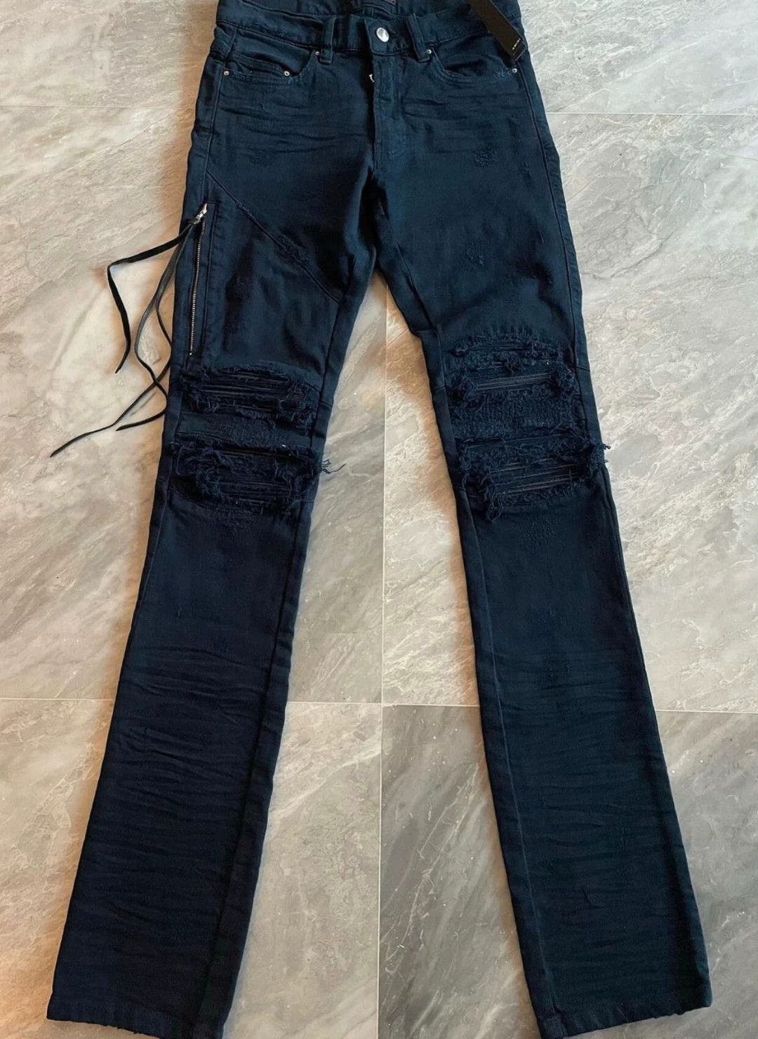 Amiri amiri mx2 black jeans with unique design Size US 28 / EU 44 - 1 Thumbnail