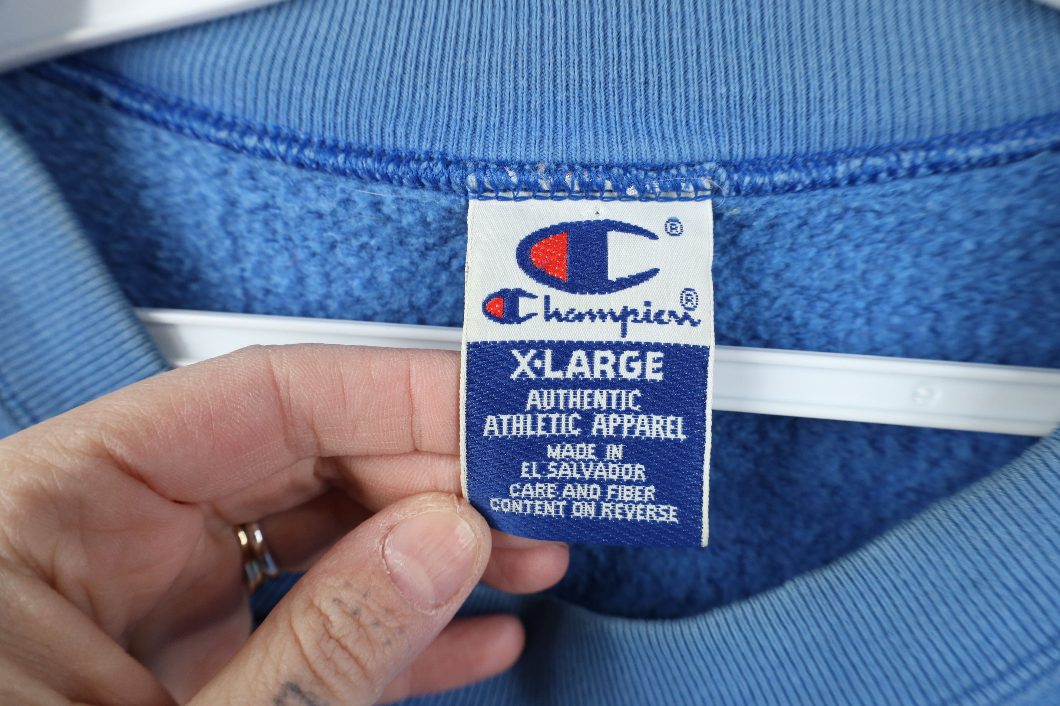 Champion Vintage 90s Champion Spell Crewneck Sweatshirt Light Blue Size US XL / EU 56 / 4 - 9 Thumbnail