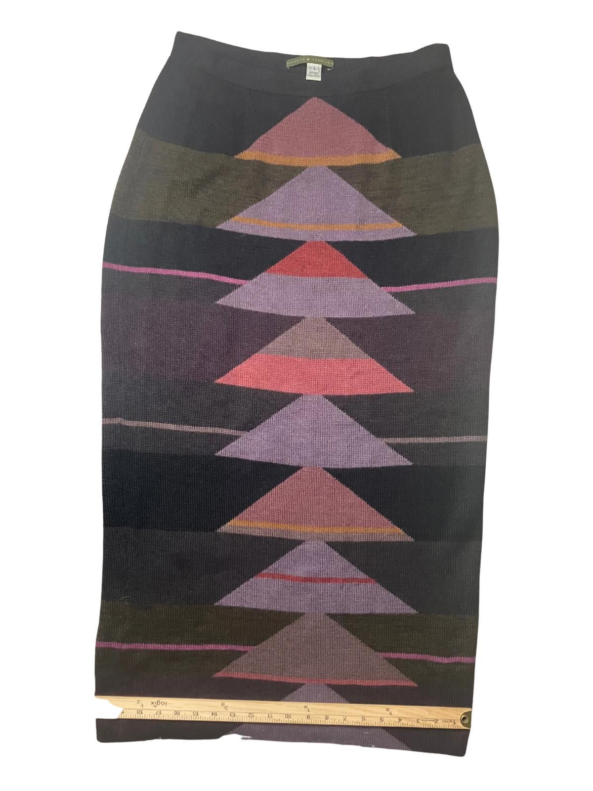 Other Peruvian Baby Alpaca Wool Knit Skirt Geometric L Size 36" / US 14 / IT 50 - 5 Thumbnail