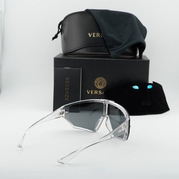 Versace Versace VE4461 148/6V Sunglasses Crystal Shield Frame Size ONE SIZE - 11 Thumbnail