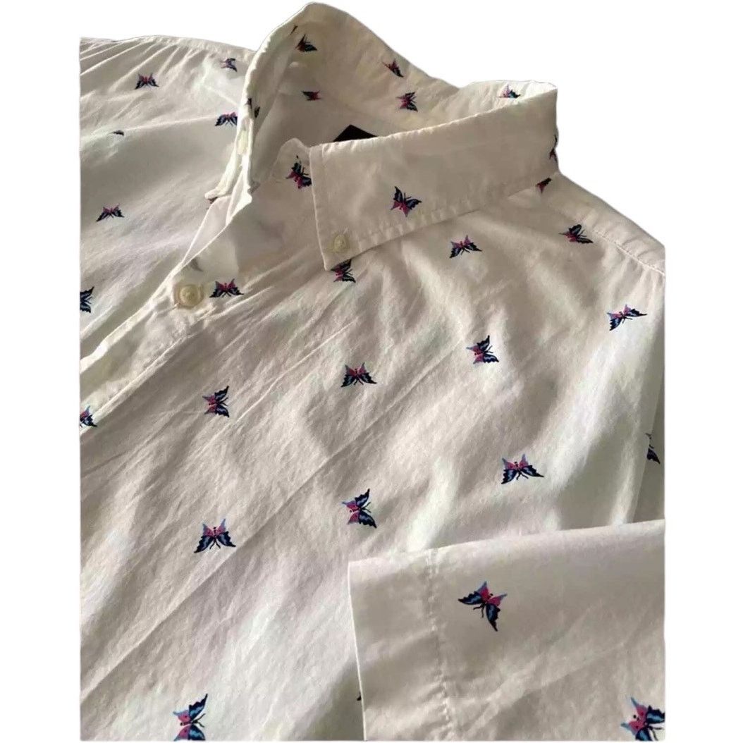 Bonobos BONOBOS Reg. Fit White w/Butterflies SS Cotton Shirt size XL Size US XL / EU 56 / 4 - 4 Thumbnail
