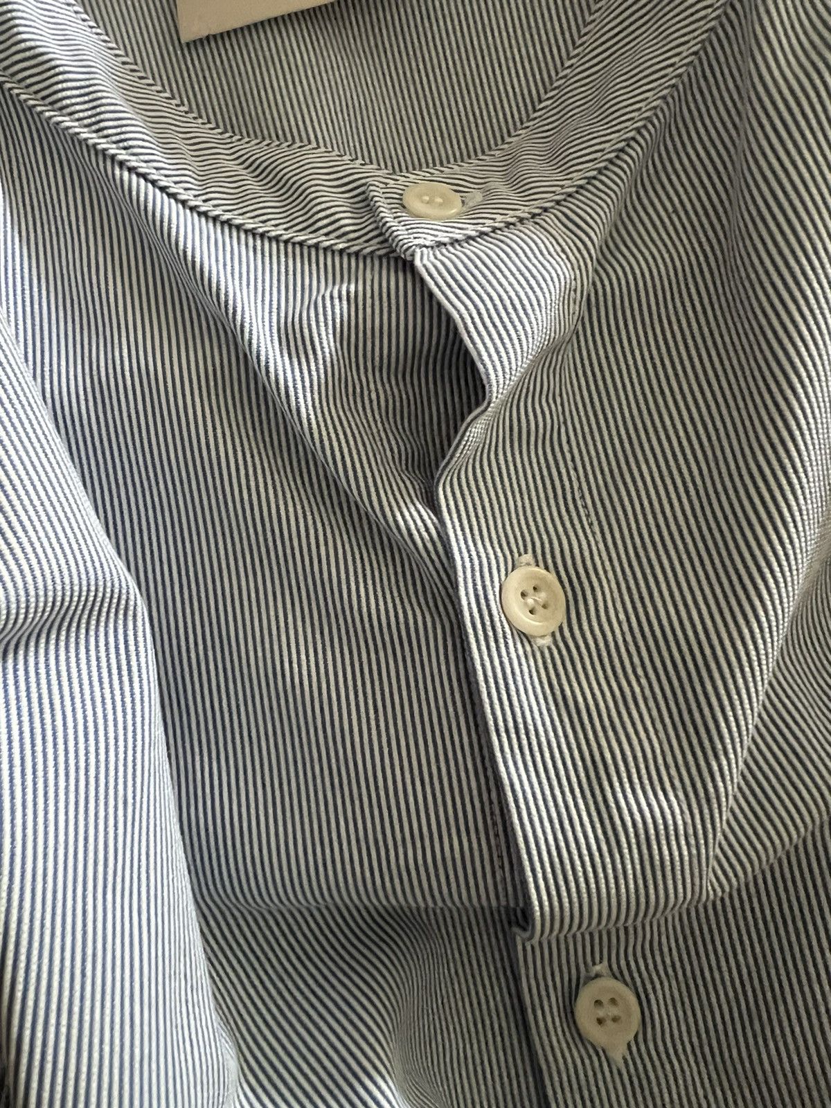 The White Briefs Organic Granddad Collar Short Sleeve Button-up Size US XL / EU 56 / 4 - 4 Thumbnail